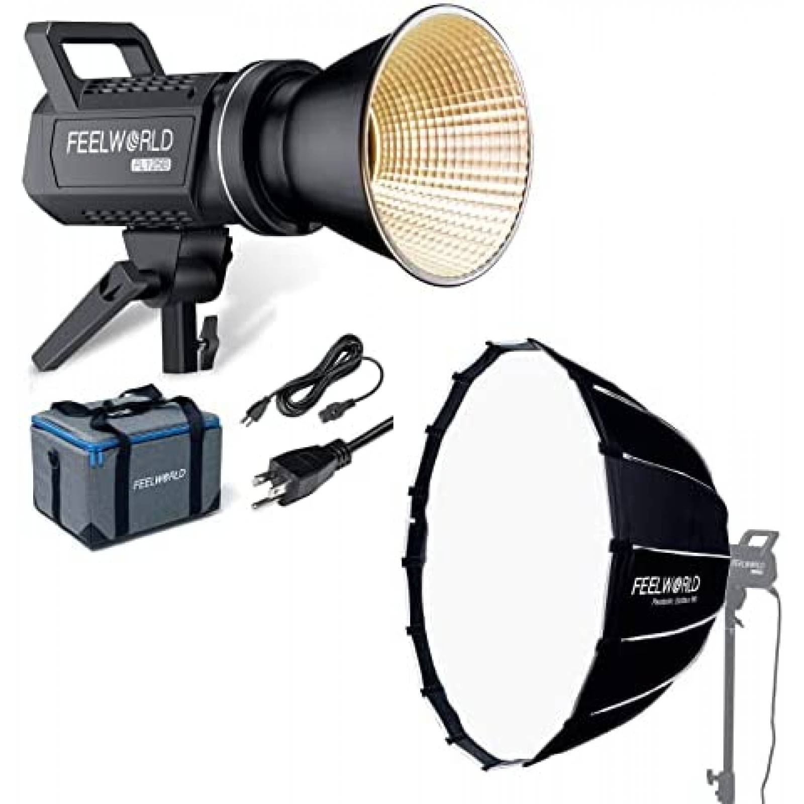 Luz de Fotografia Feelworld FL125B 125W+Softbox 90cm -Negro
