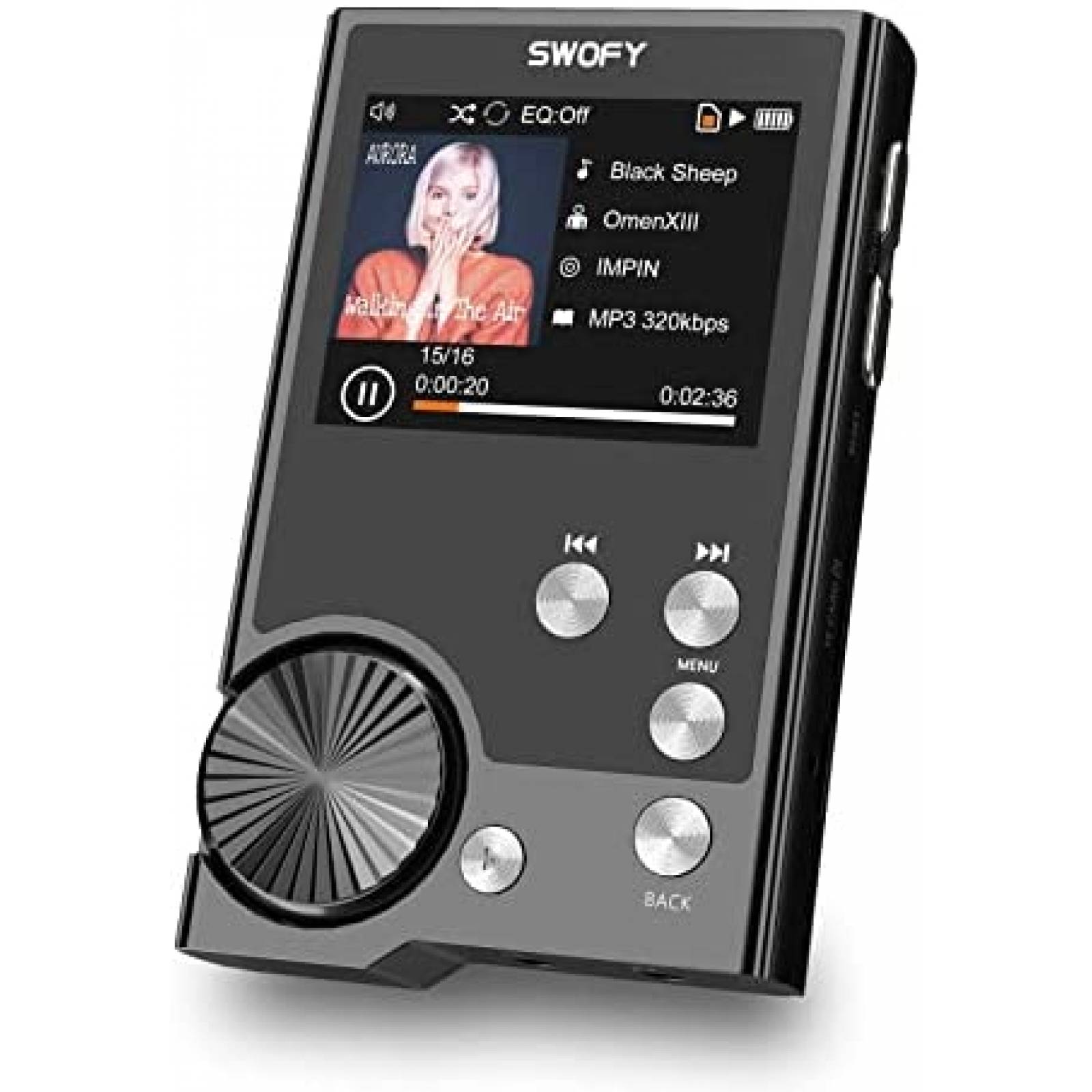 Reproductor De MP3 Swofy 2" HiFi 128GB De Memoria -Negro
