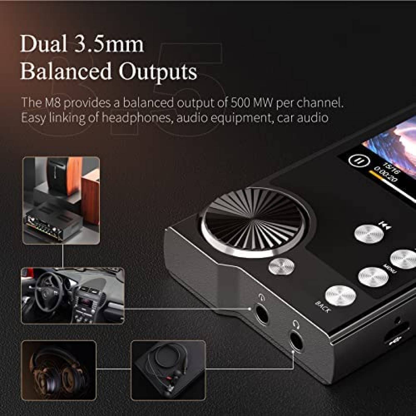 Reproductor De MP3 Swofy 2" HiFi 128GB De Memoria -Negro