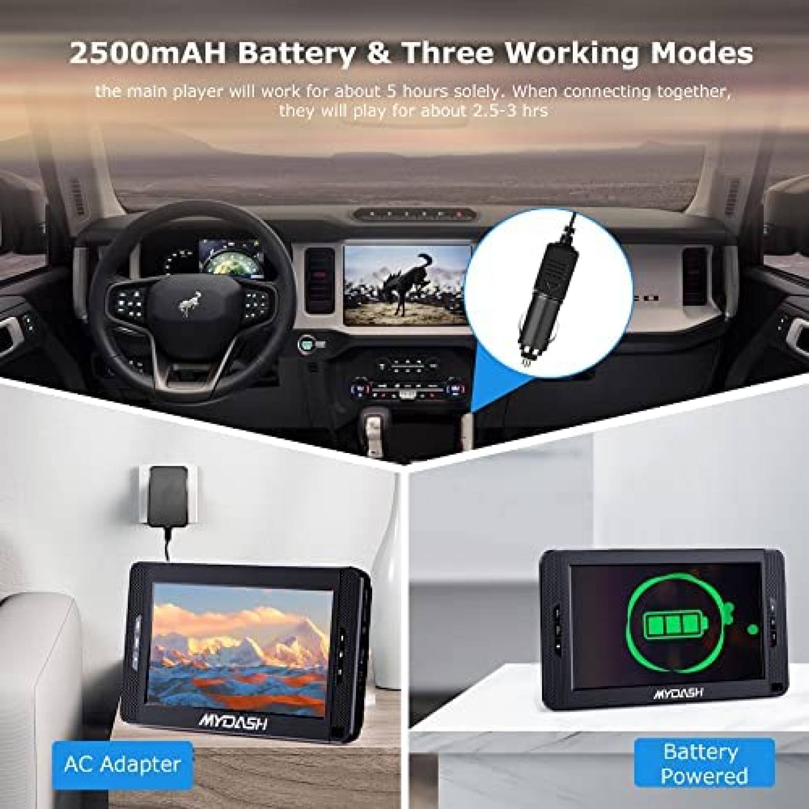 Reproductor DVD Portatil MYDASH con Pantalla 10" para Carro