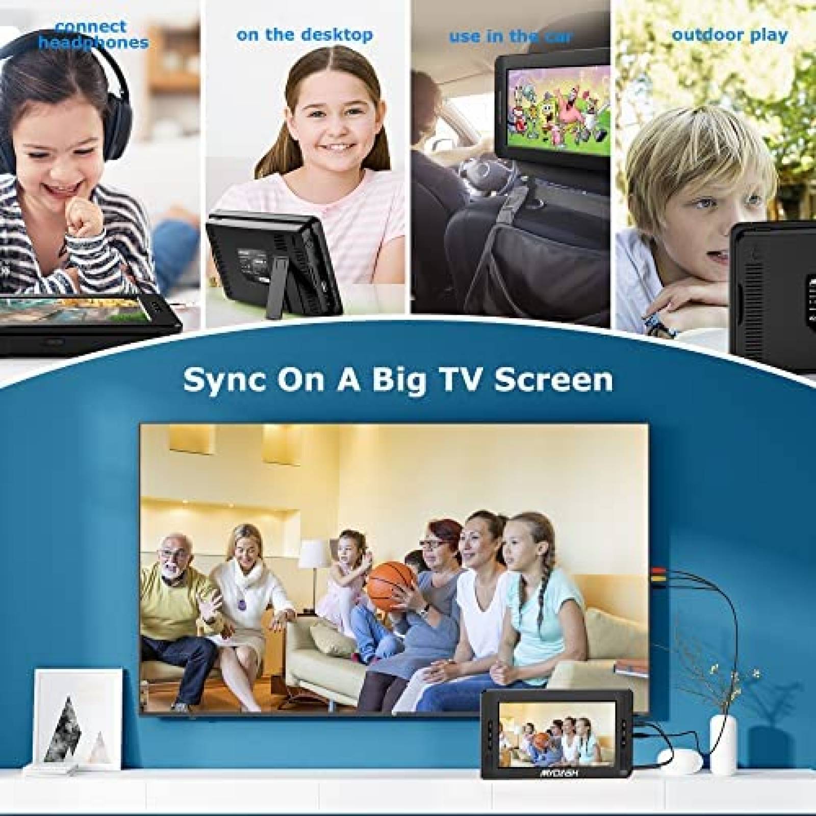 Reproductor DVD Portatil MYDASH con Pantalla 10" para Carro