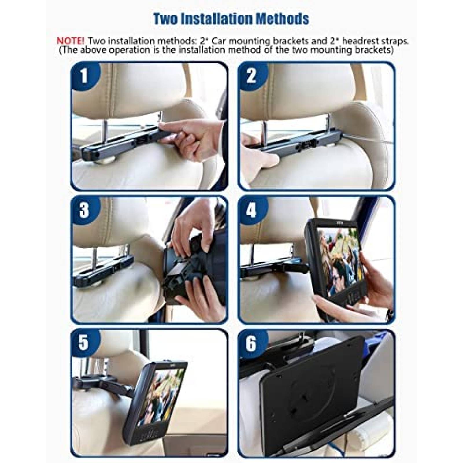 Reproductor DVD Coche WONNIE Pantalla Dual 10,5" USB SD MMC