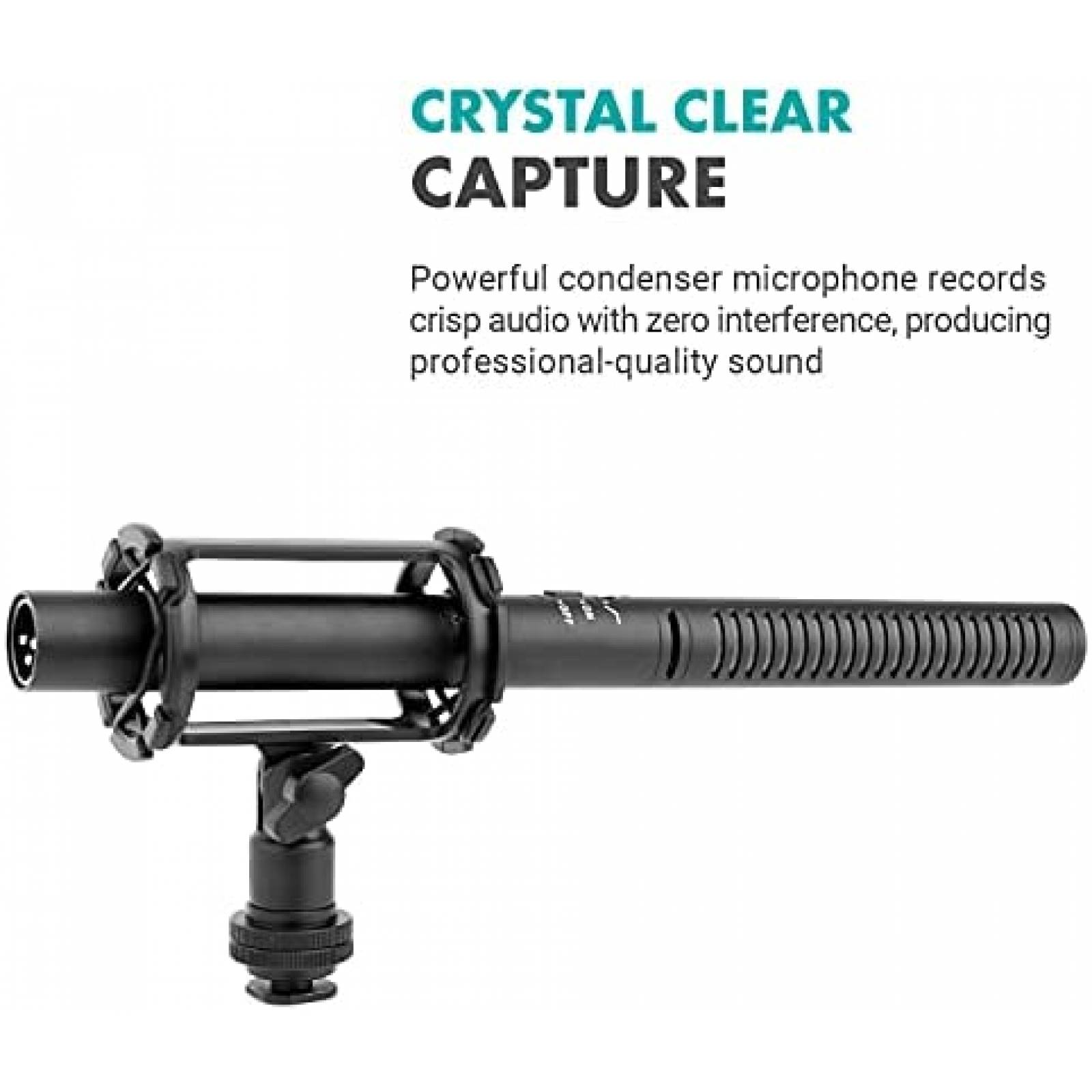 Kit de Microfono Escopeta Movo XLR Shotgun Blimp DSLR -Neg