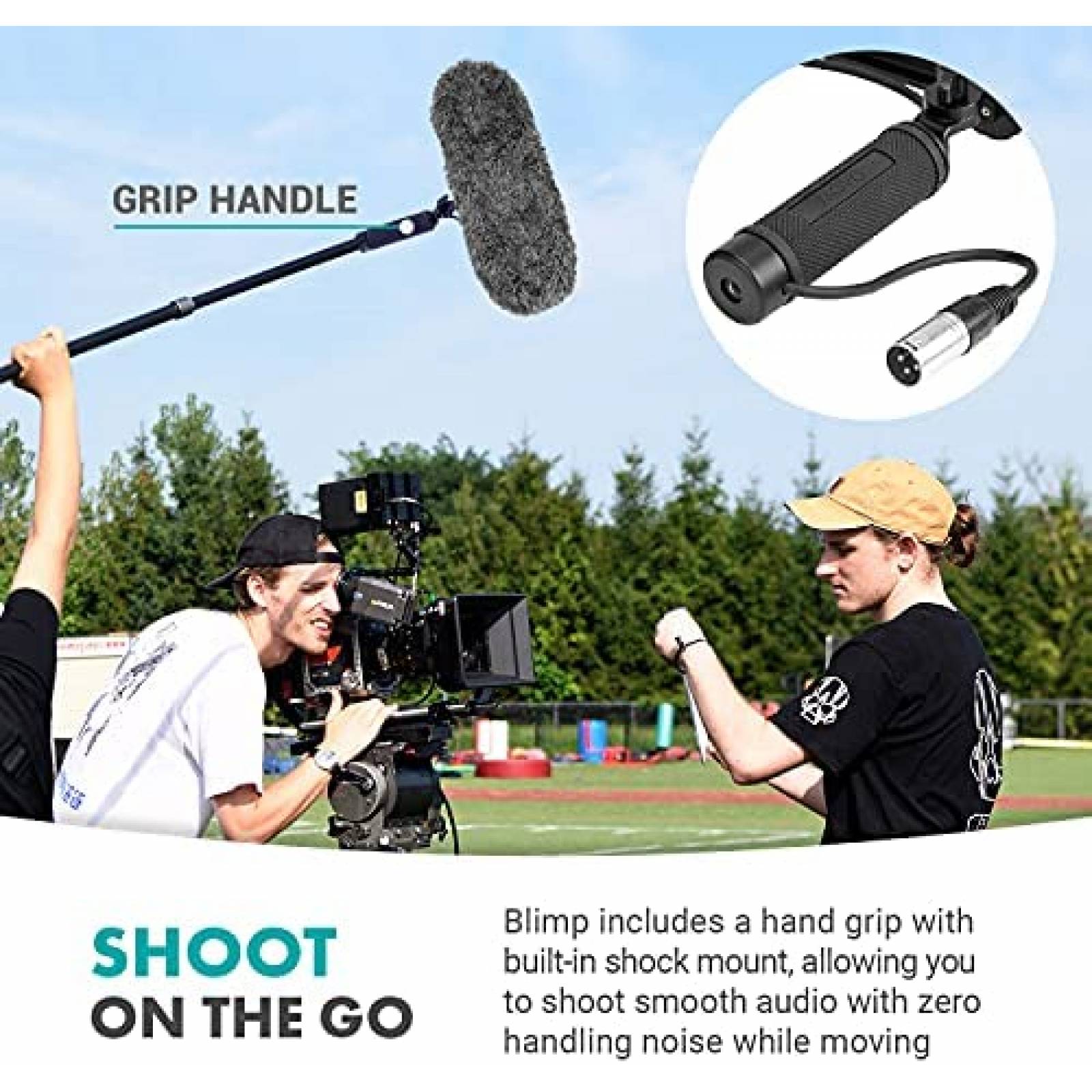 Kit de Microfono Escopeta Movo XLR Shotgun Blimp DSLR -Neg