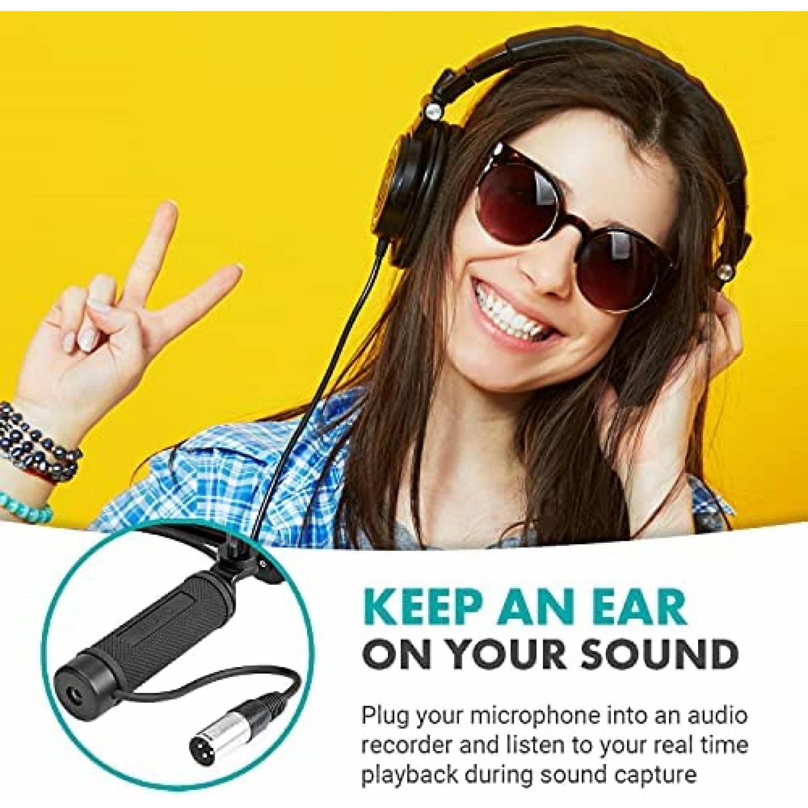 Kit de Microfono Escopeta Movo XLR Shotgun Blimp DSLR -Neg