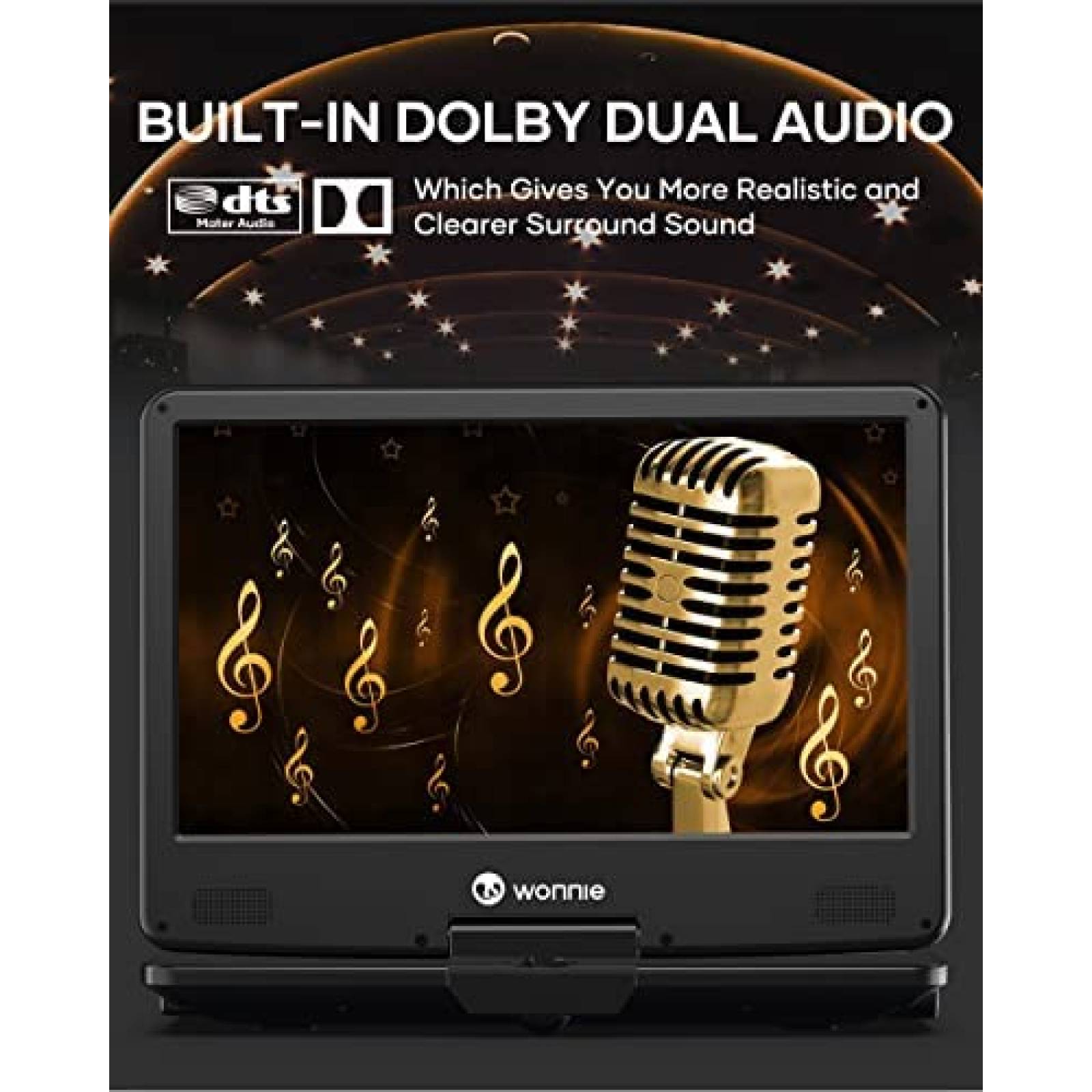 Reproductor Portatil Blu Ray DVD WONNIE 14.1 1080p 4 Hrs Neg