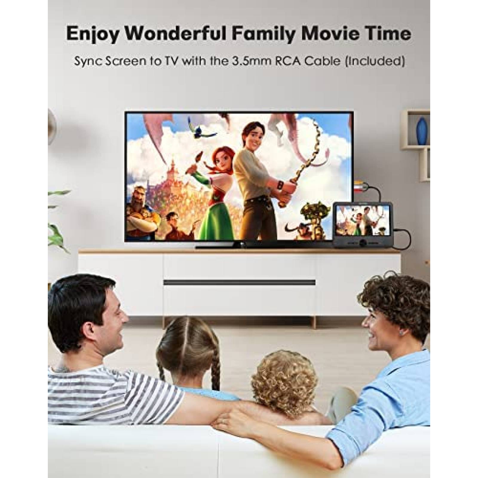 DVD Portatil WONNIE W-3015 10" Recargable 2 Piezas -Negro