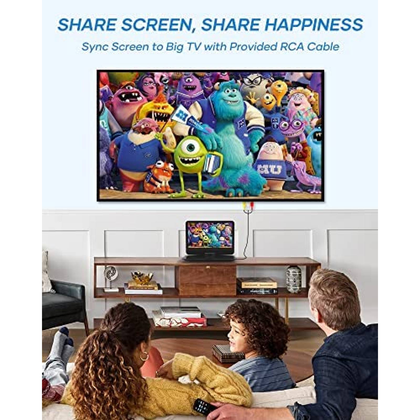 DVD portatil WONNIE 17.9'' Recargable 6 hrs USB/SD Control