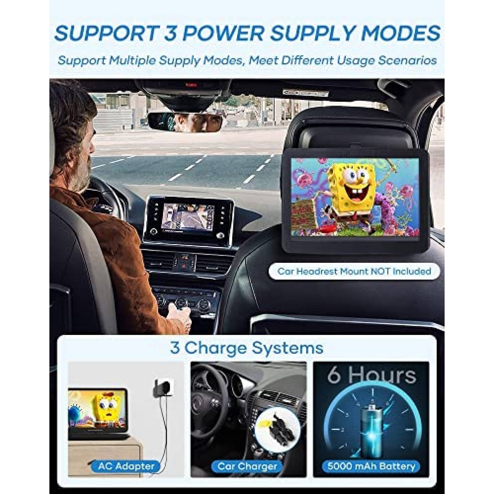 DVD portatil WONNIE 17.9'' Recargable 6 hrs USB/SD Control