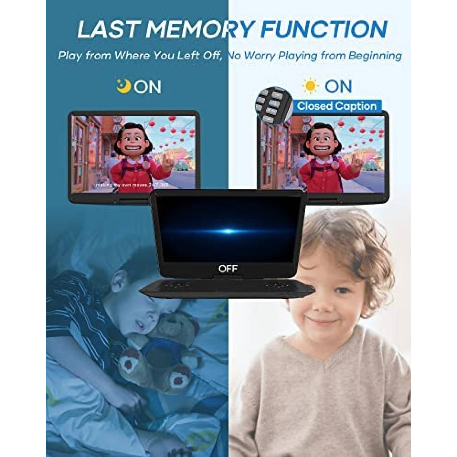 DVD portatil WONNIE 17.9'' Recargable 6 hrs USB/SD Control