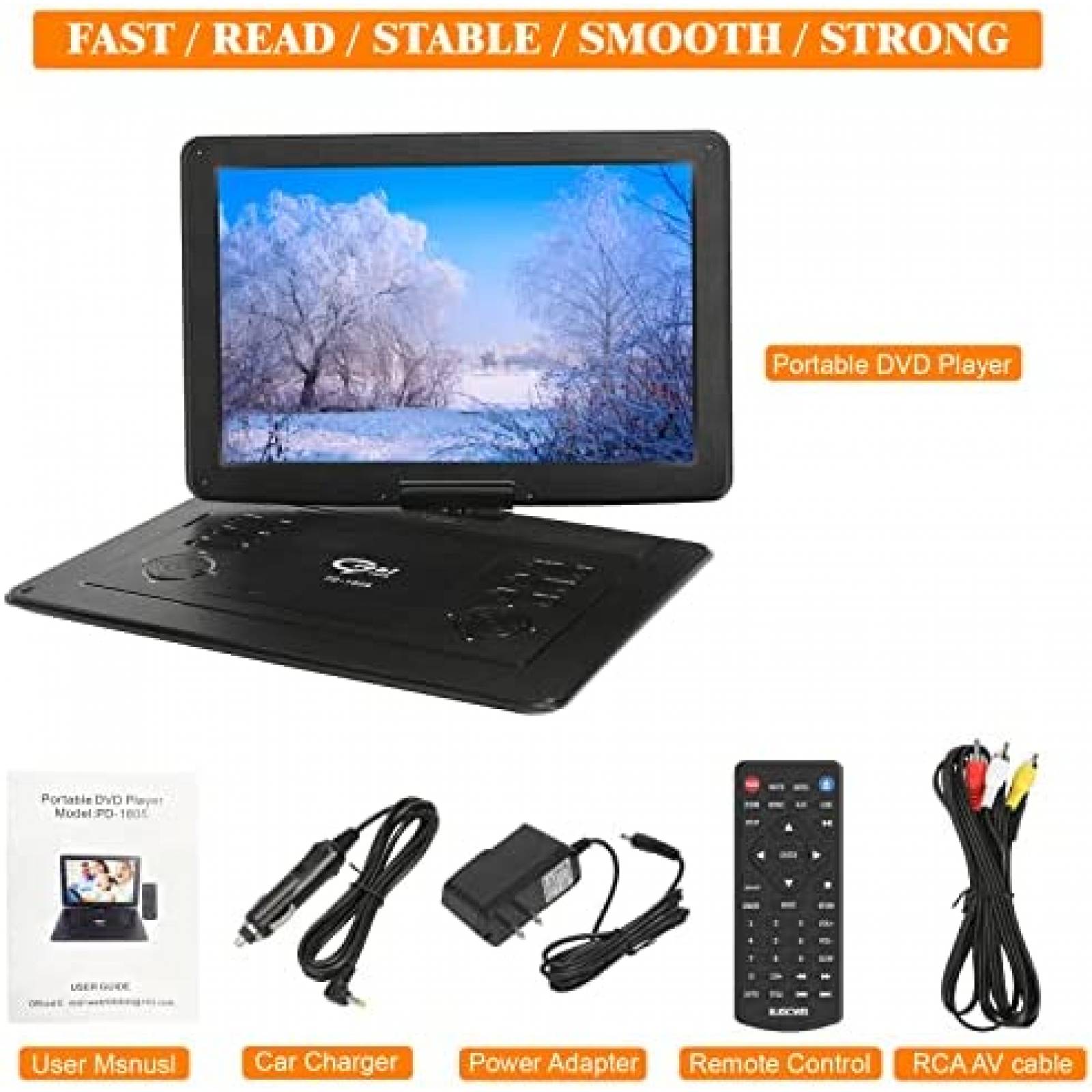 DVD Portatil PJGCWB Multiregion 17.9'' Giratoria USB SD