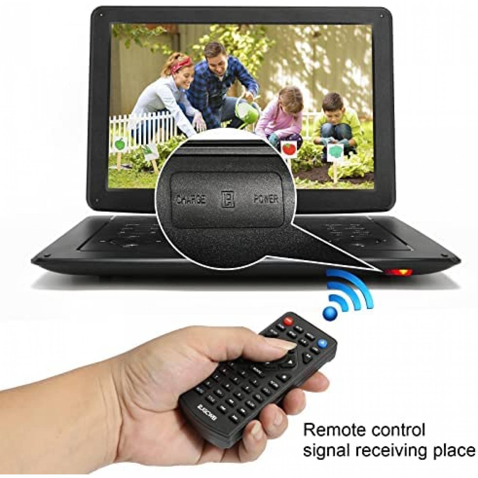 DVD Portatil PJGCWB Multiregion 17.9'' Giratoria USB SD