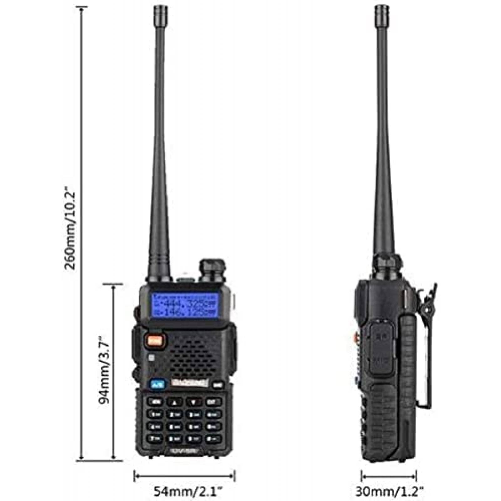 Radio Baofeng UV-5R 2 Vias VHF UHF Paquete de 6 -Negro