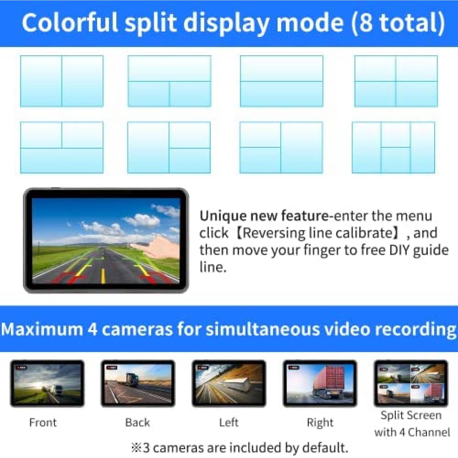 Sistema de Camara Losuudy Con Monitor Para Camion -Negro