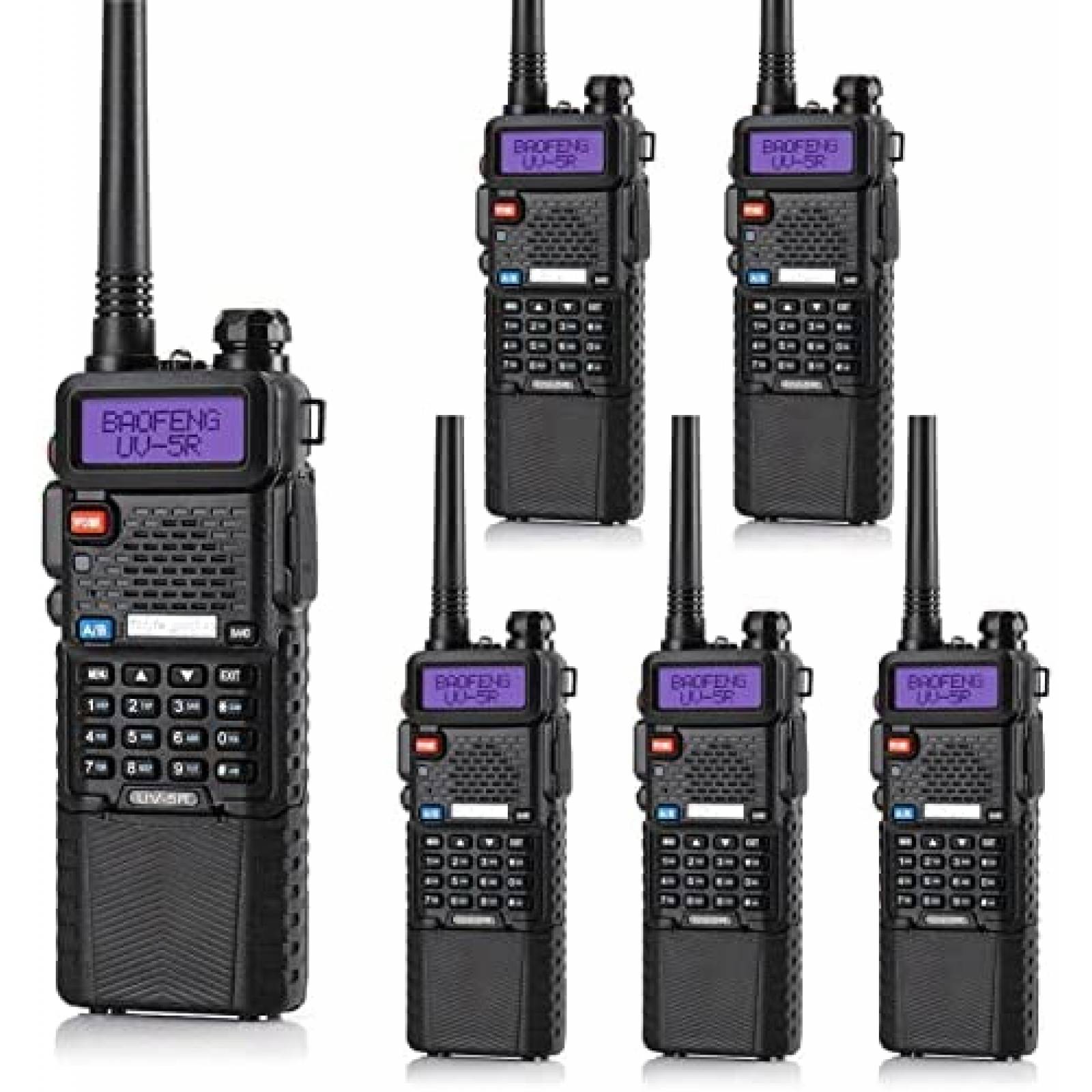 Radio Baofeng UV-5R 2 Vias VHF UHF 3800mAh Paquete 6 -Negro