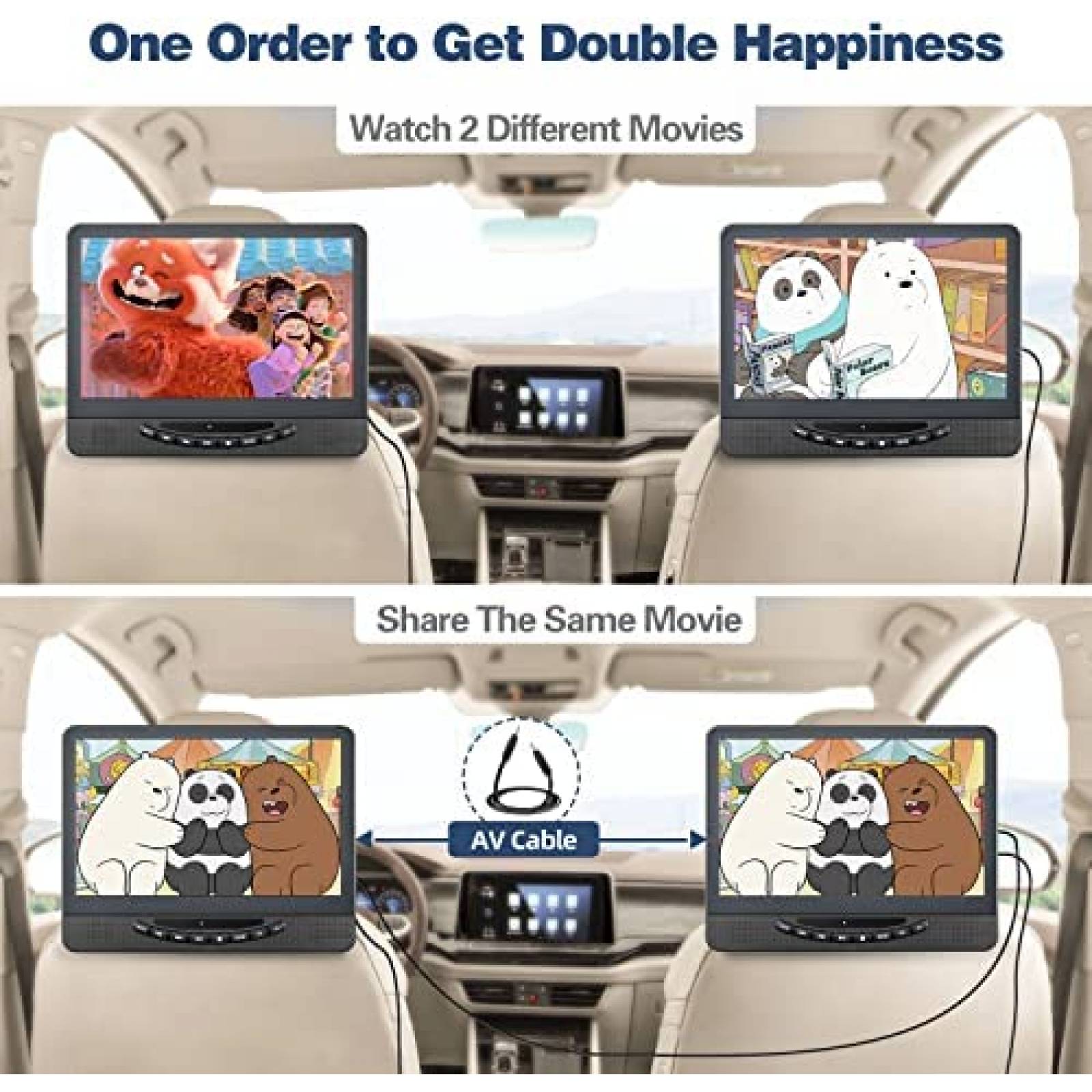 Reproductor DVD Portatil Feleman 12 pulg Dual 1080p HDMI