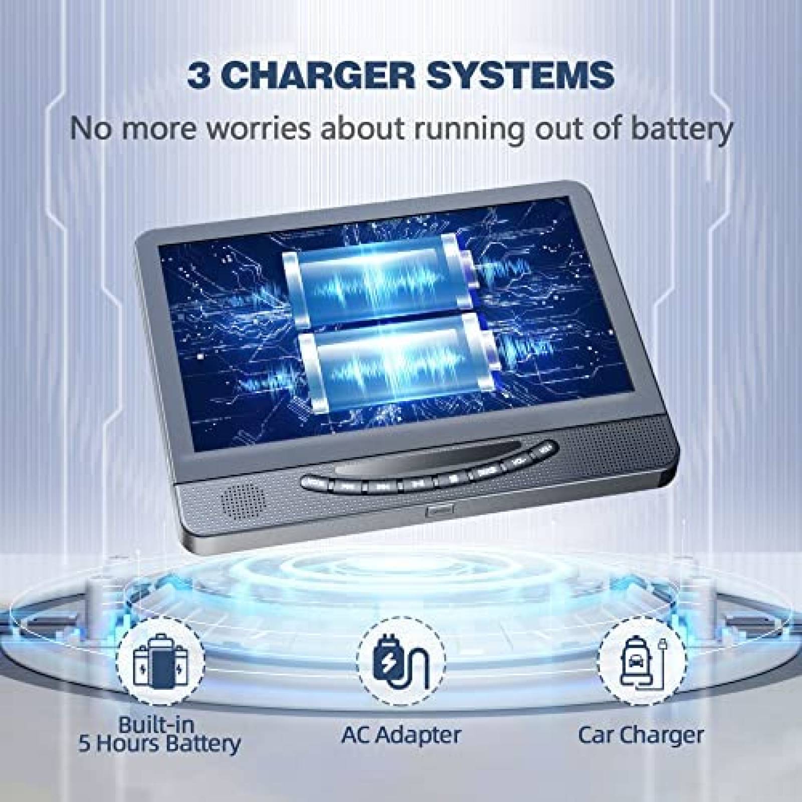 Reproductor DVD Portatil Feleman 12 pulg Dual 1080p HDMI