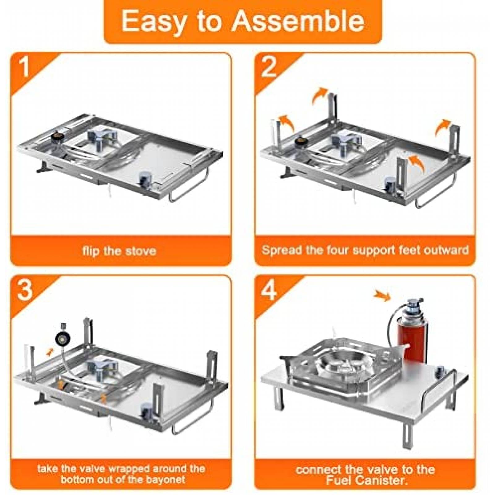 Estufa Portatil LASIEYO de 7500W para Acampar -Gris