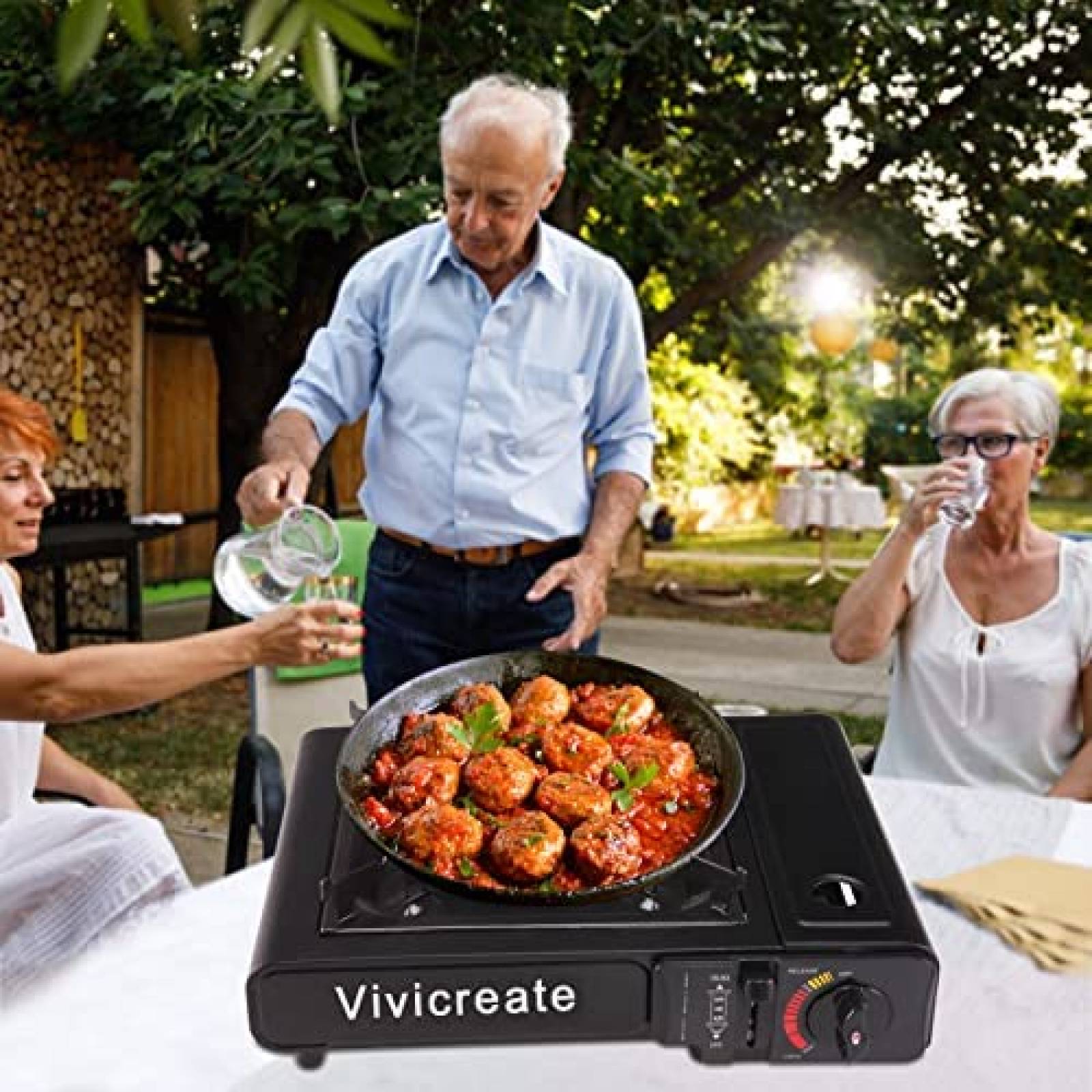 Estufa para Campamento Vivicreate de 8500 BTU -Negro
