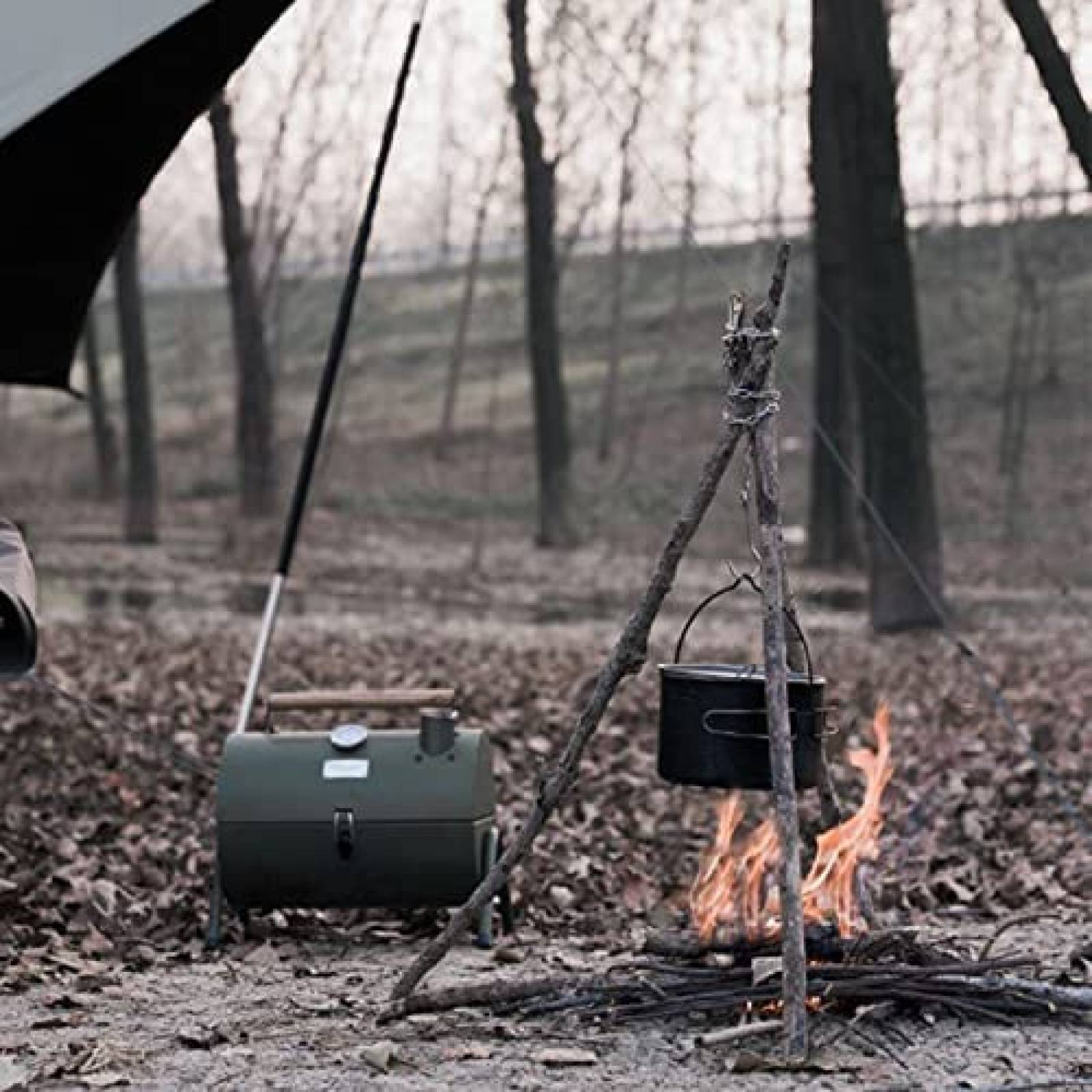 Herramienta Triangular Tripode para Acampar MOOLIGIRL -Plata