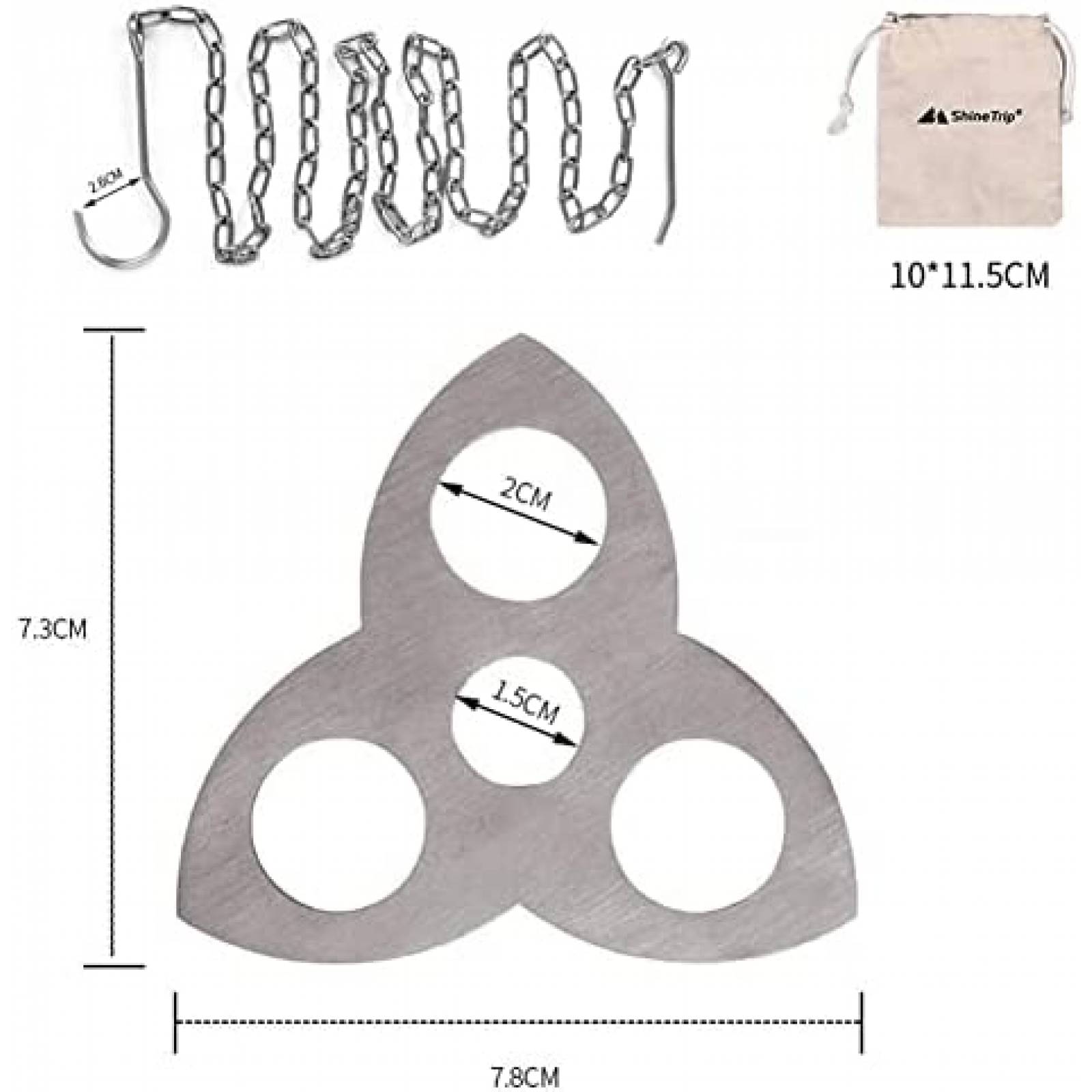 Herramienta Triangular Tripode para Acampar MOOLIGIRL -Plata