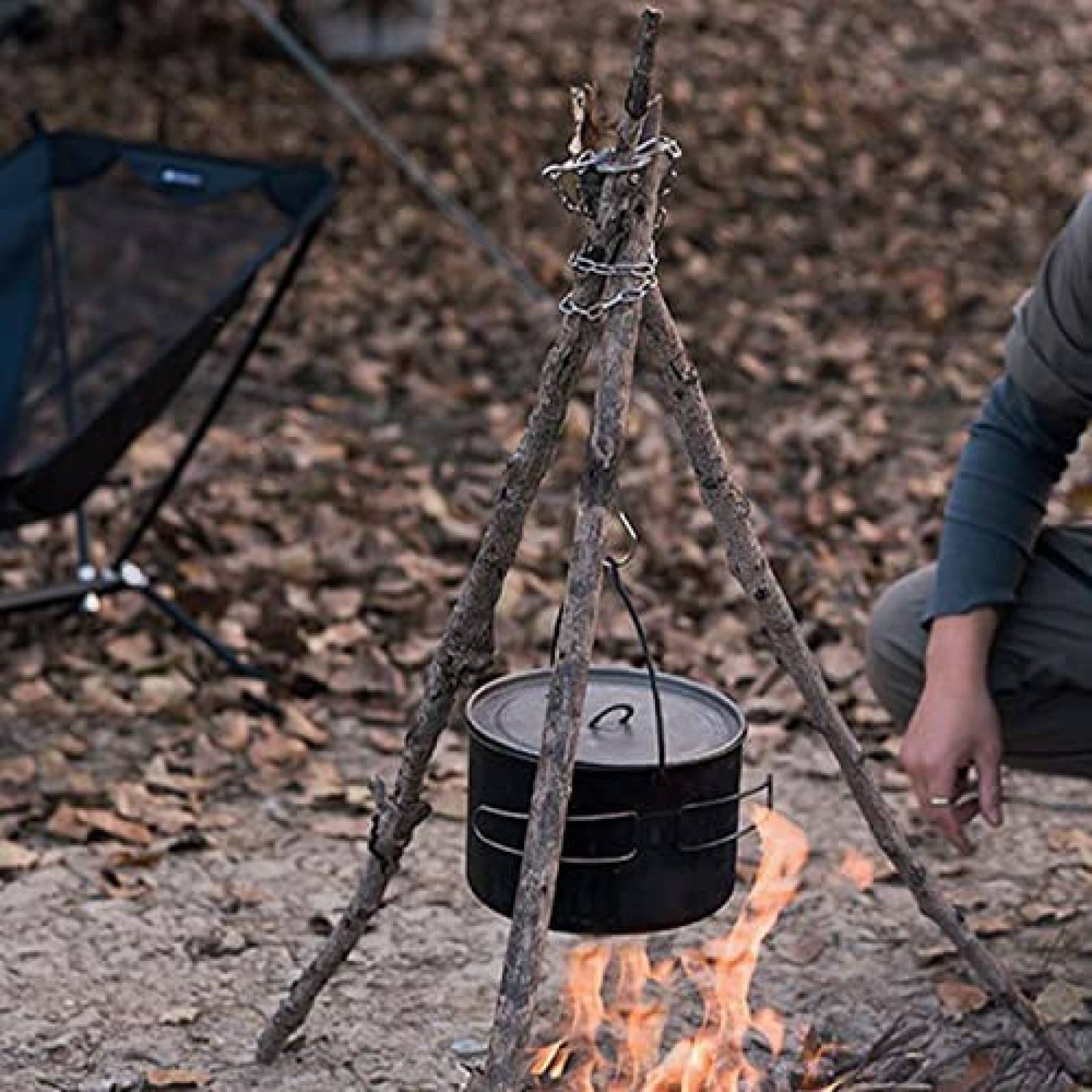 Herramienta Triangular Tripode para Acampar MOOLIGIRL -Plata