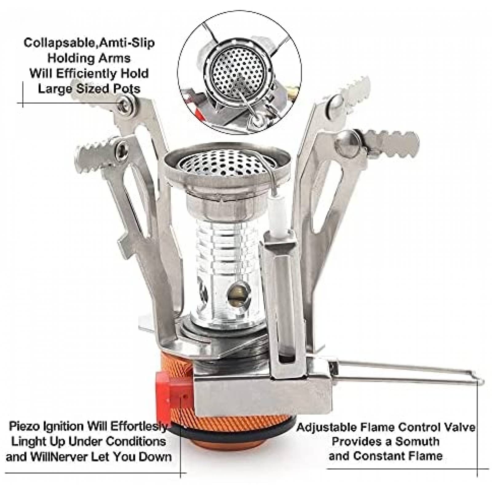 Mechero Portatil para Campamento AIROKA 0.25 lb -Naranja