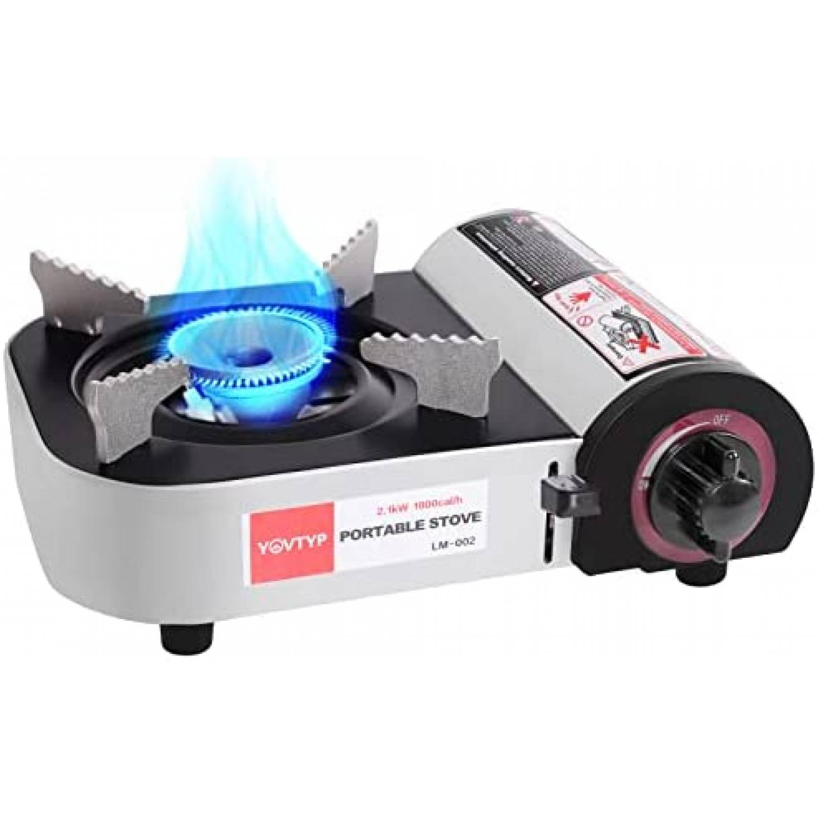 Mini Estufa Portatil de Gas Butano Jhiin 7200 BTU -Blanco