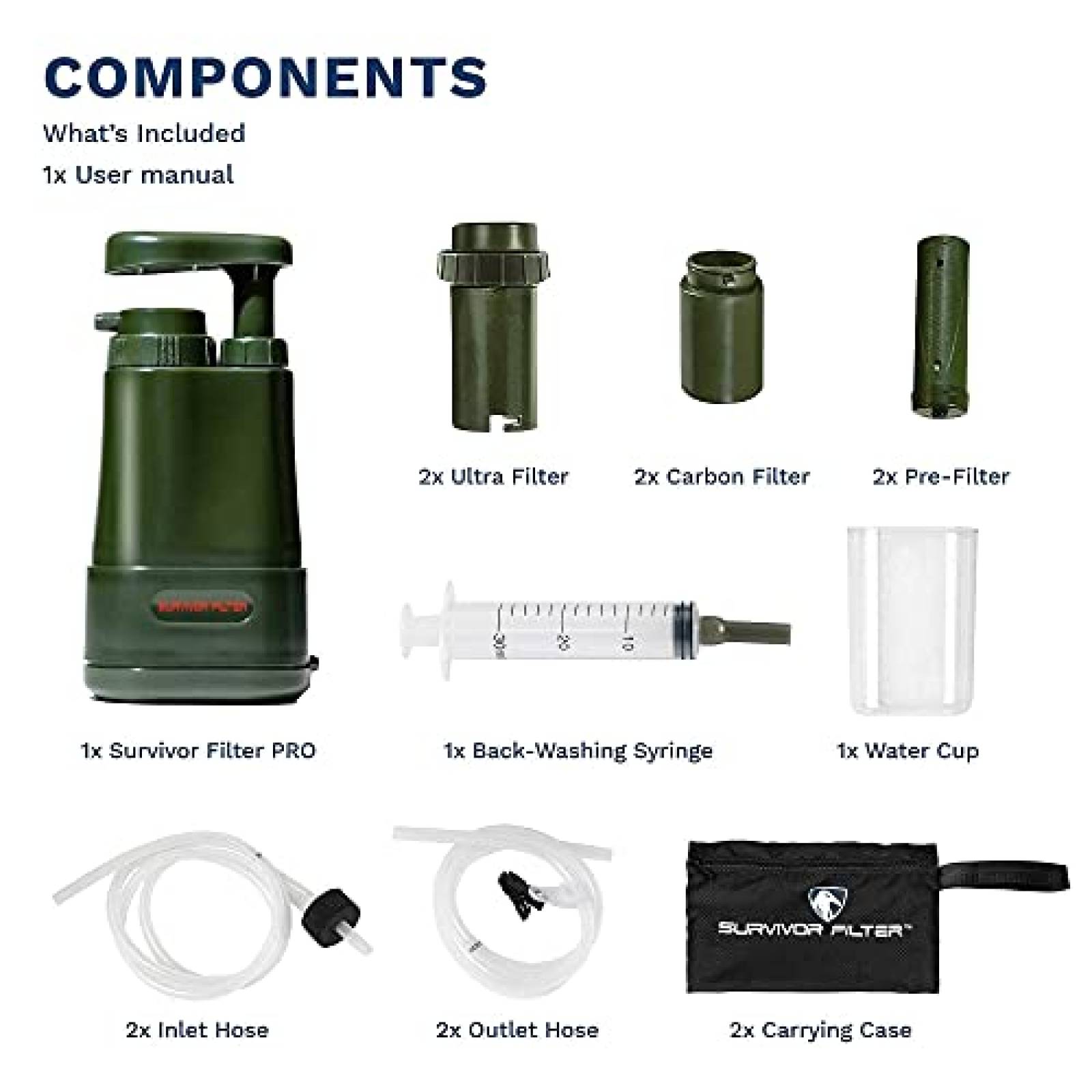 Kit Filtro Agua Survivor Filter PRO Extender Series -Verde