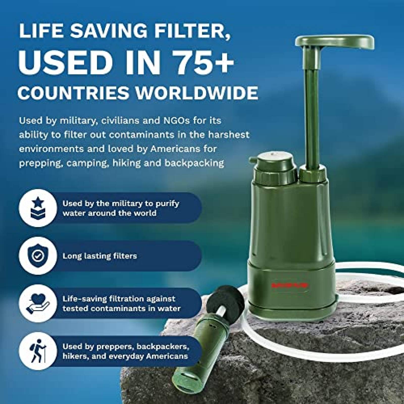 Kit Filtro Agua Survivor Filter PRO Extender Series -Verde