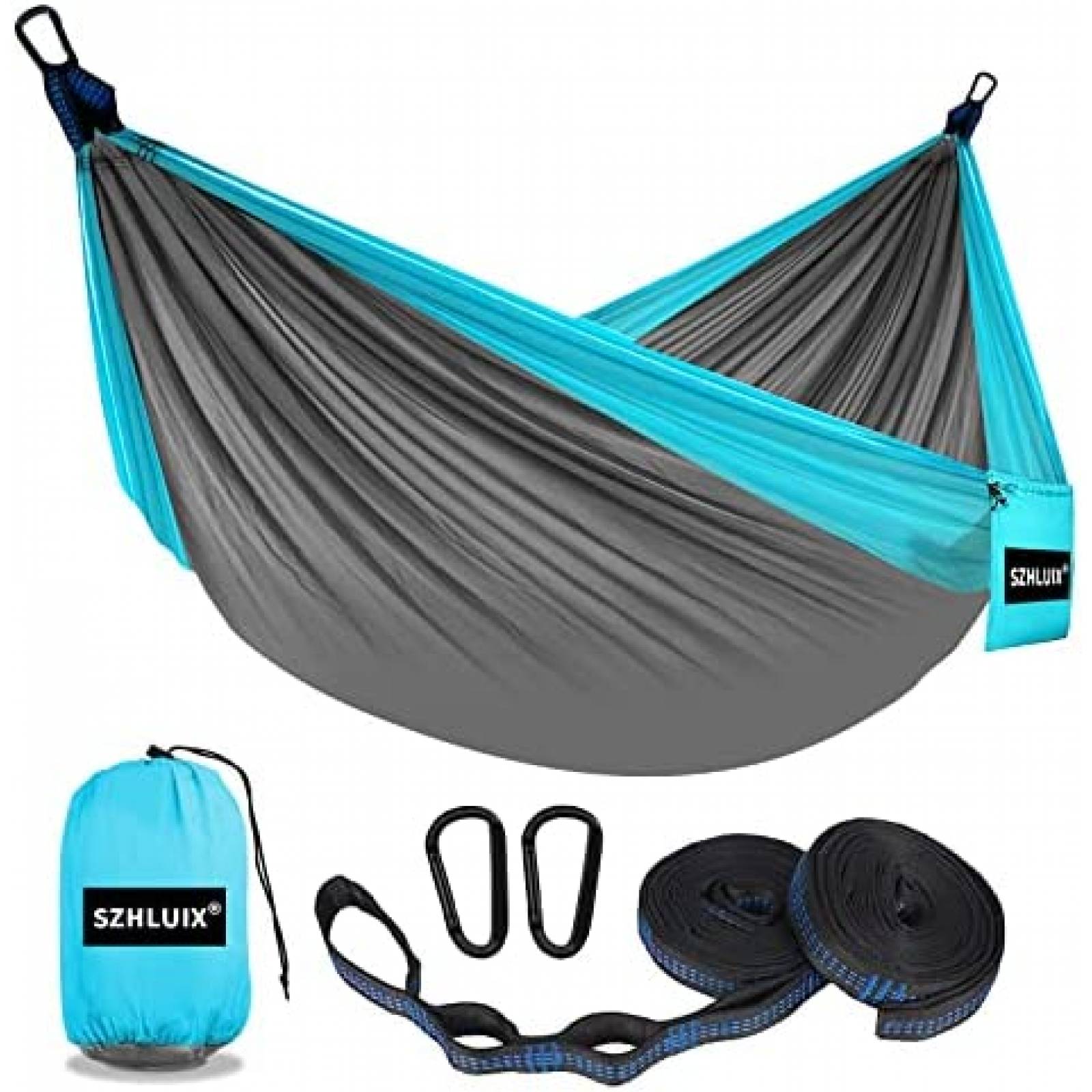 Hamaca para Acampar Szhlux 106"L x 55"W -Azul/Gris