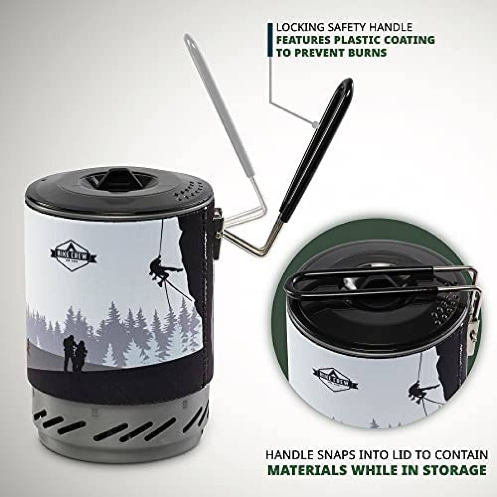 Estufa Portatil para Campamento Hike Crew Cap. 1L -Negro