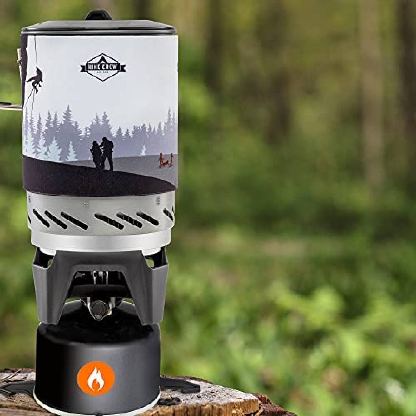 Estufa Portatil para Campamento Hike Crew Cap. 1L -Negro