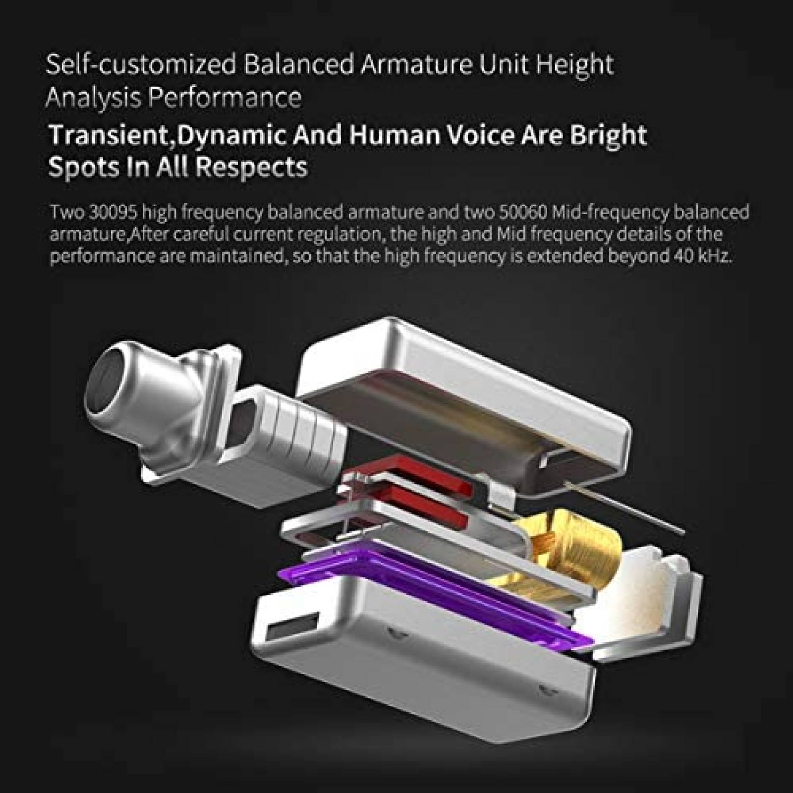 Audifonos KZ ZS10 Pro Sonido HiFi Diseño Ergonomico Plateado