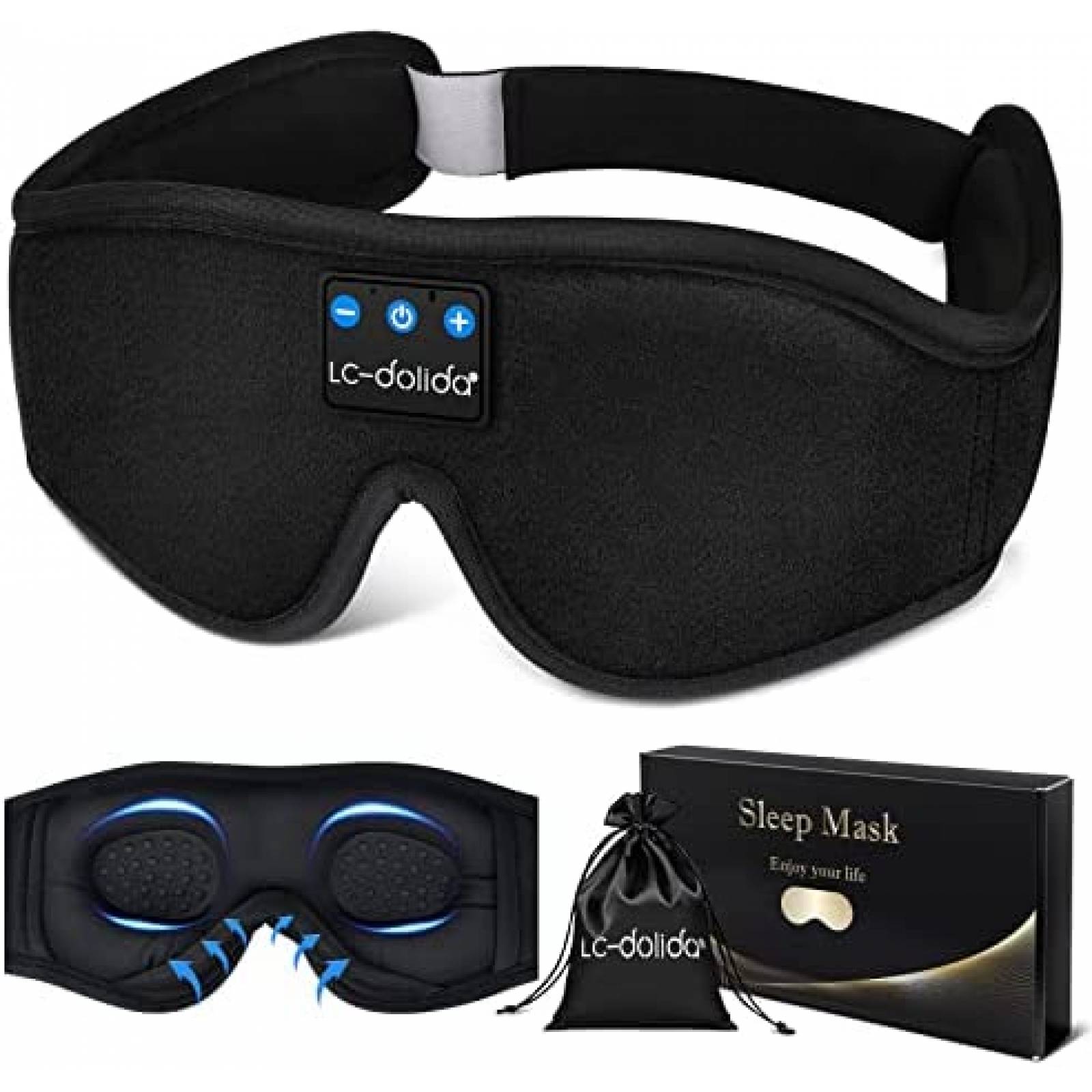 Audifonos Para Dormir LC-DOLIDA Con Mascara Bluetooth -Negro