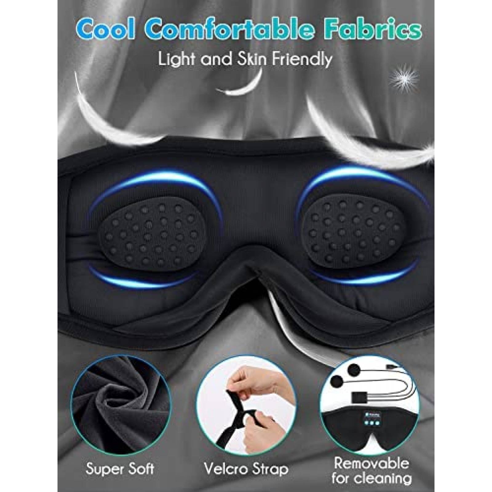 Audifonos Para Dormir LC-DOLIDA Con Mascara Bluetooth -Negro