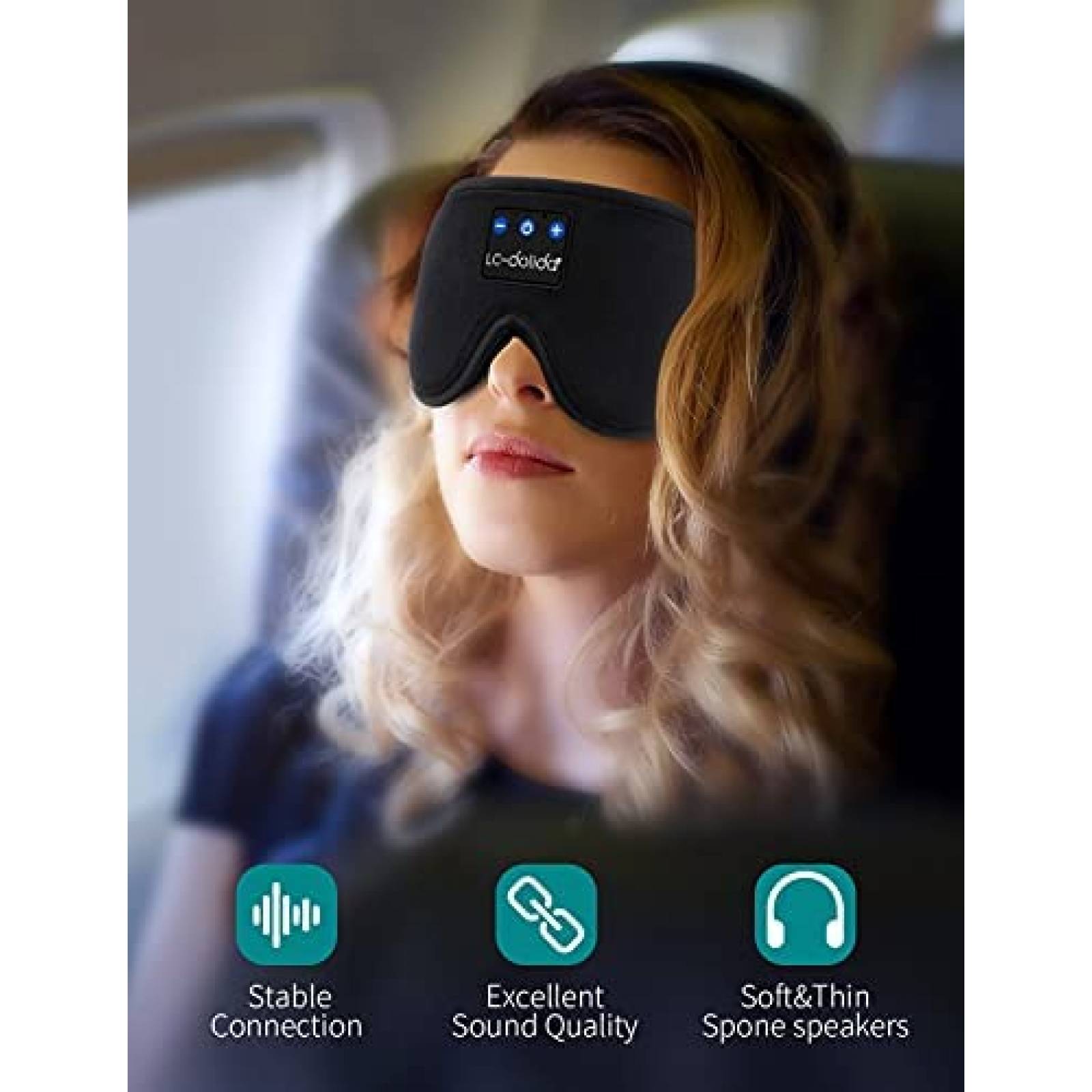Audifonos Para Dormir LC-DOLIDA Con Mascara Bluetooth -Negro