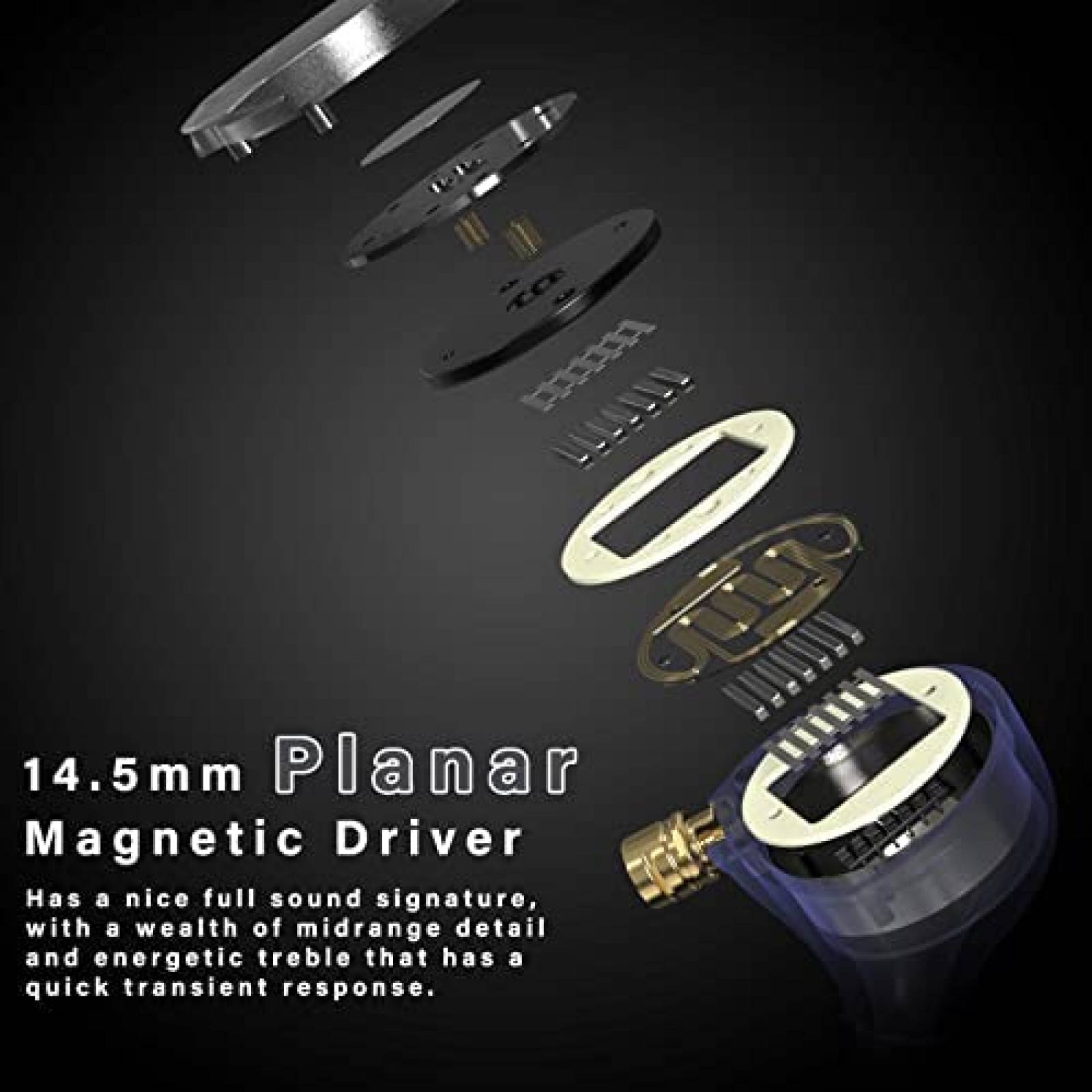 Auriculares IEM BASN 14,5 mm con proceso CNC -Plata