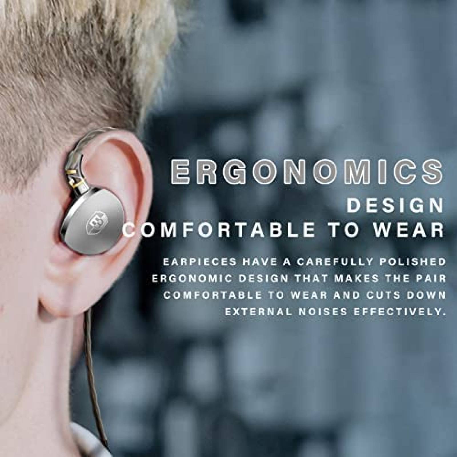 Auriculares IEM BASN 14,5 mm con proceso CNC -Plata