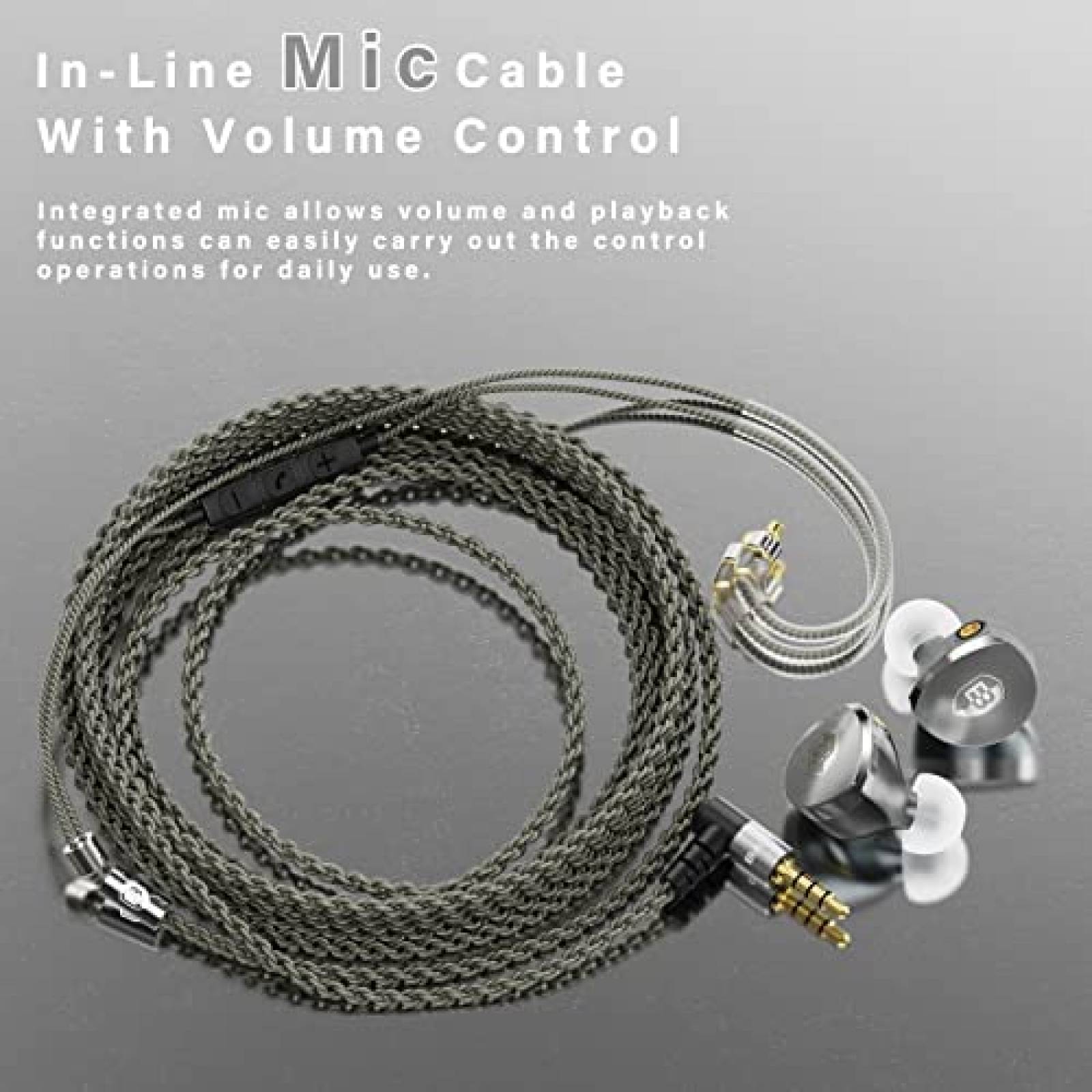 Auriculares IEM BASN 14,5 mm con proceso CNC -Plata