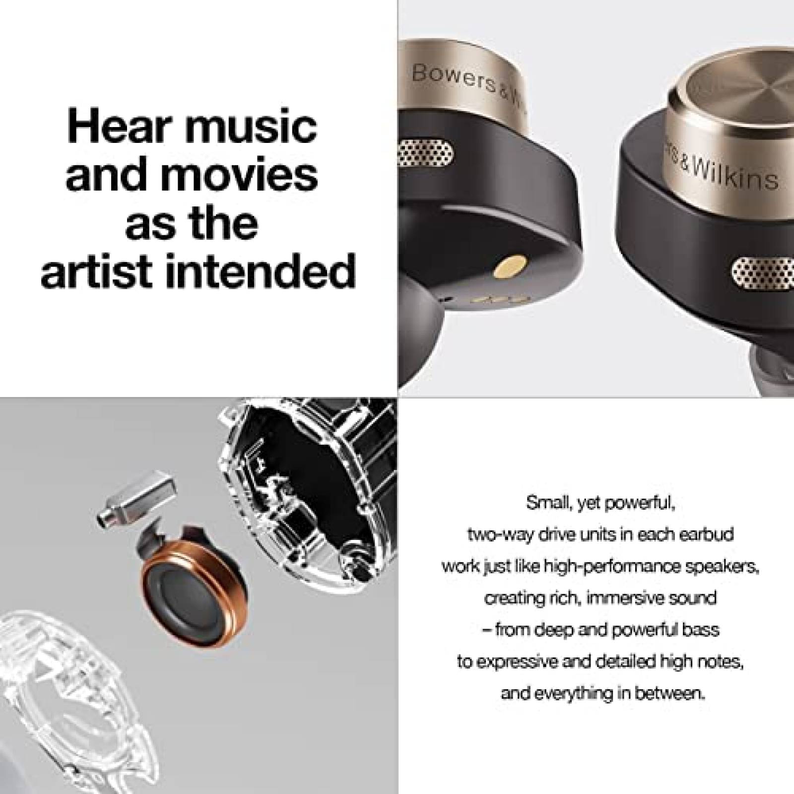 Audifonos Bluetooth Bowers & Wilkins Pi7 Hi-Fi -Dorado