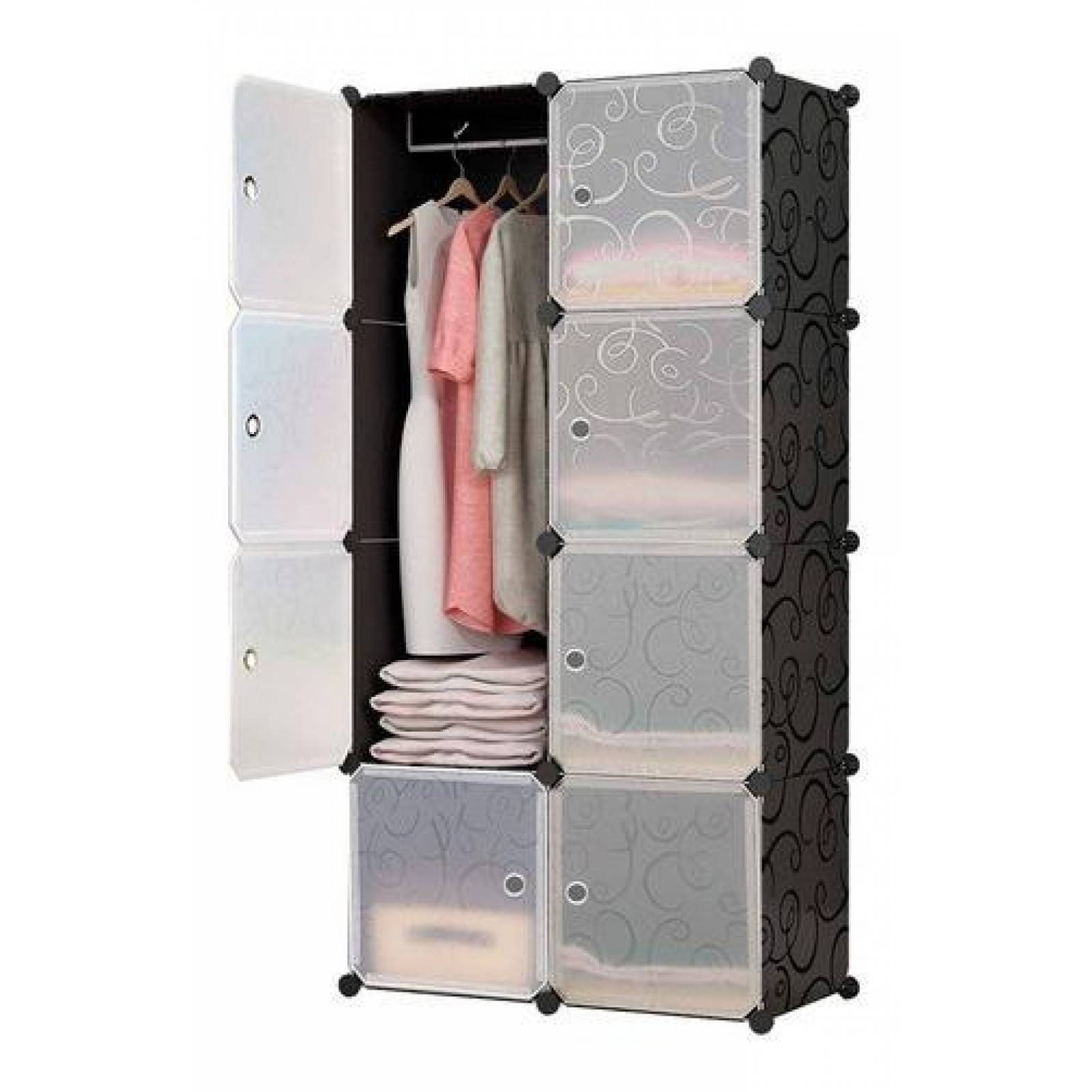 Closet Armario Multifuncion 8 Moldulos Transparente Desarmable