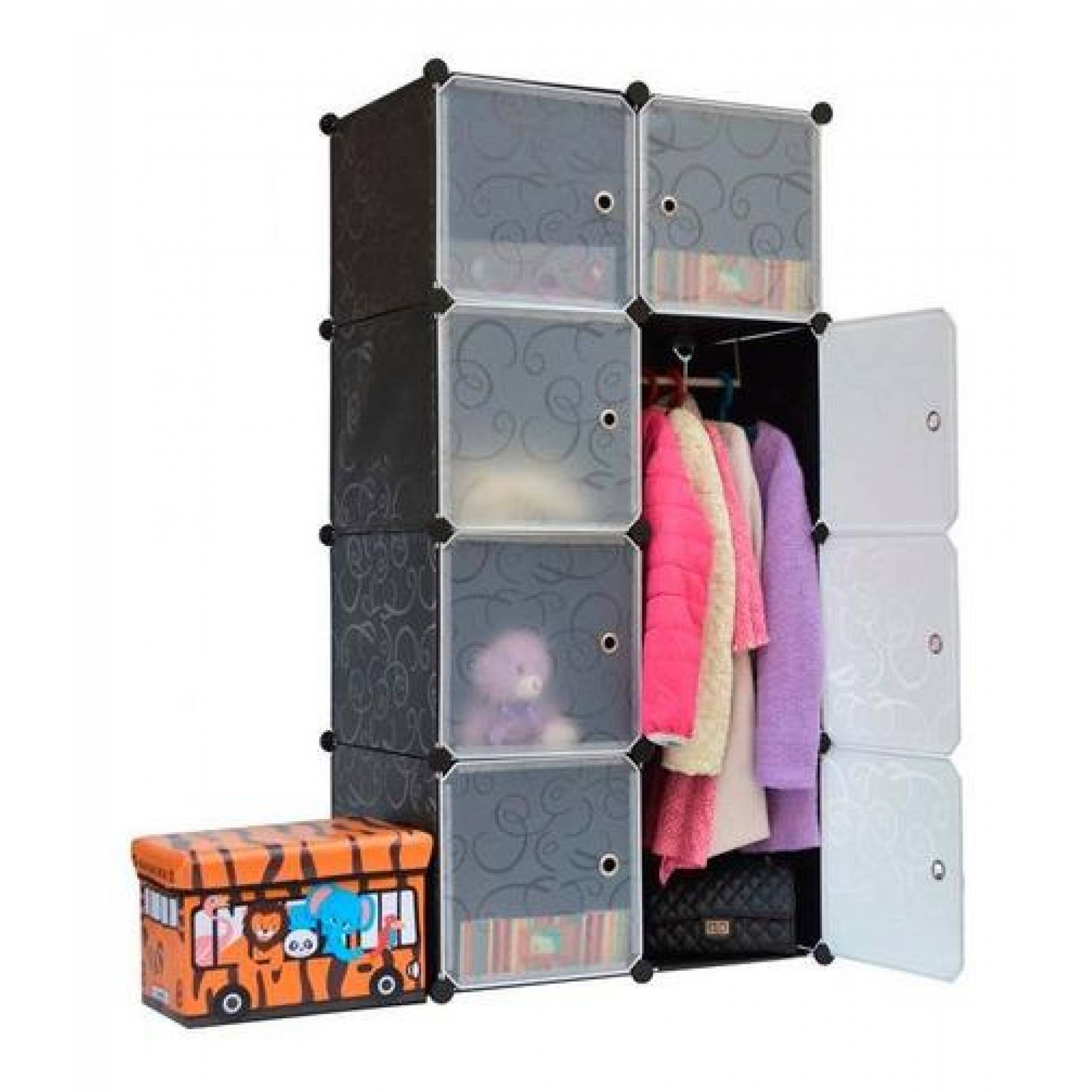 Closet Armario Multifuncion 8 Moldulos Transparente Desarmable