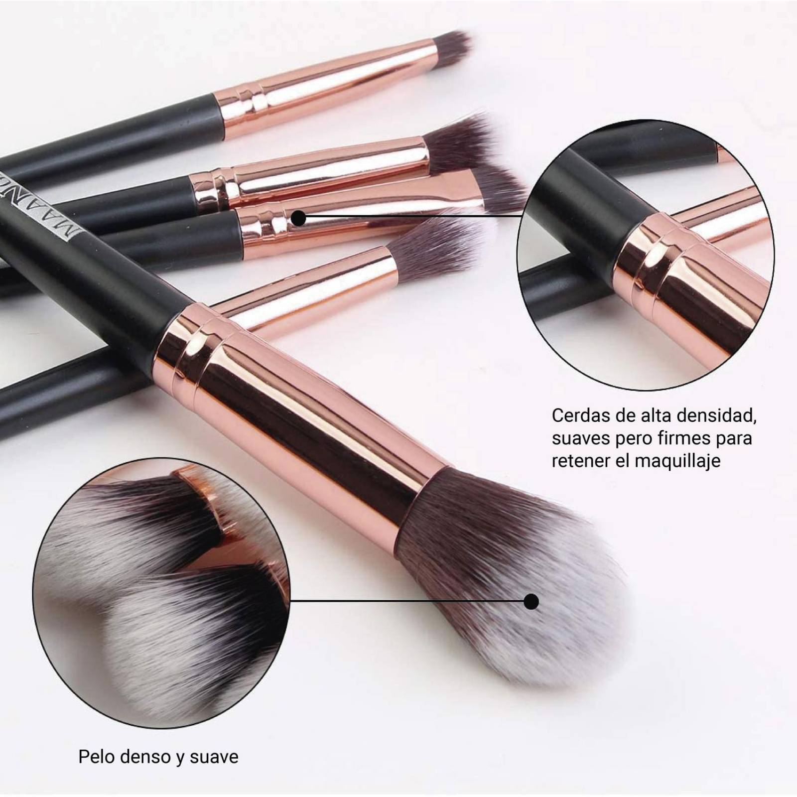 Set 22 Brochas Maquillaje Profesional Cepillos Ojos Maange Negro