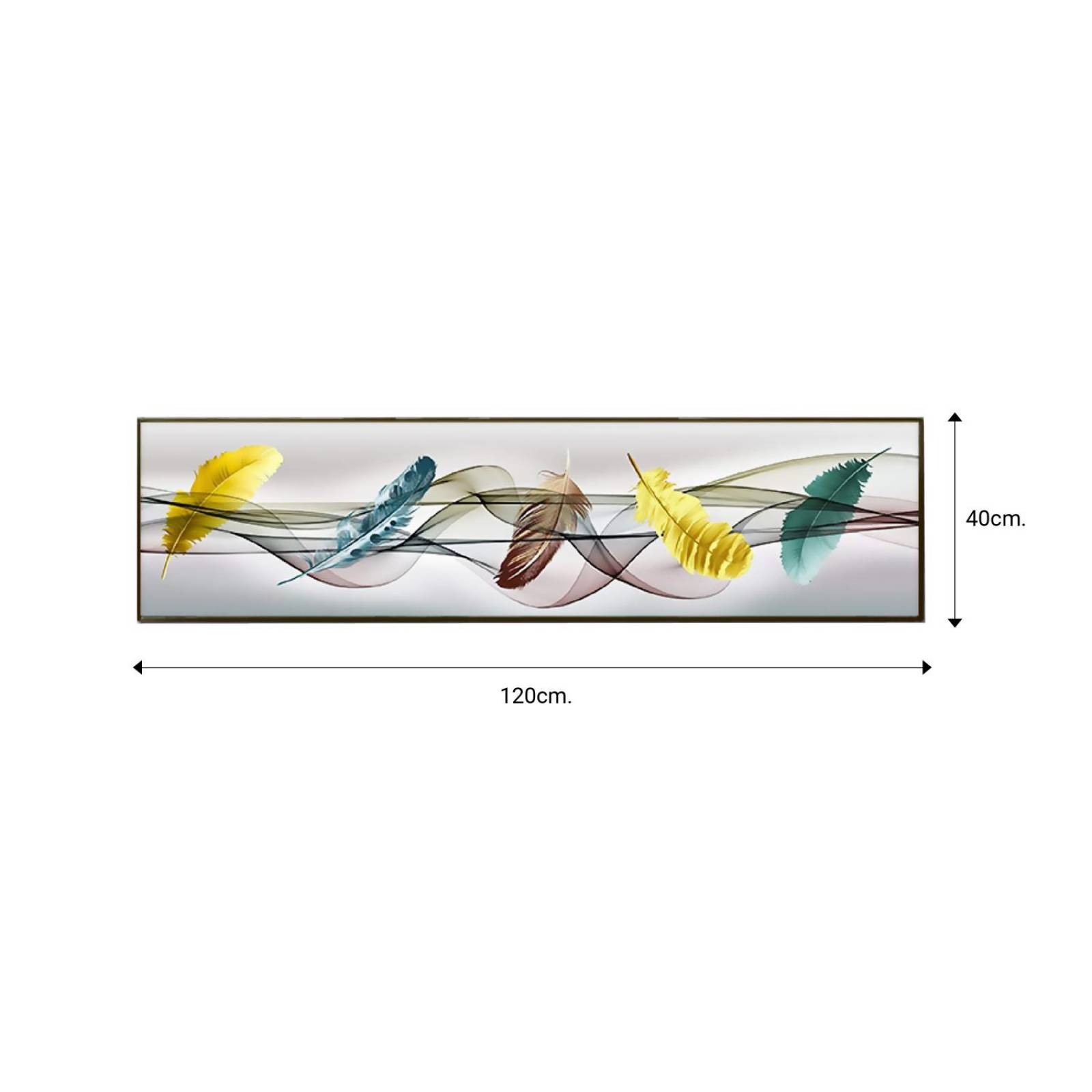 Cuadros Canvas Con Marco Sobre Lienzo Minimalista Abstracto 120x40Cm Plumas Pequeñas