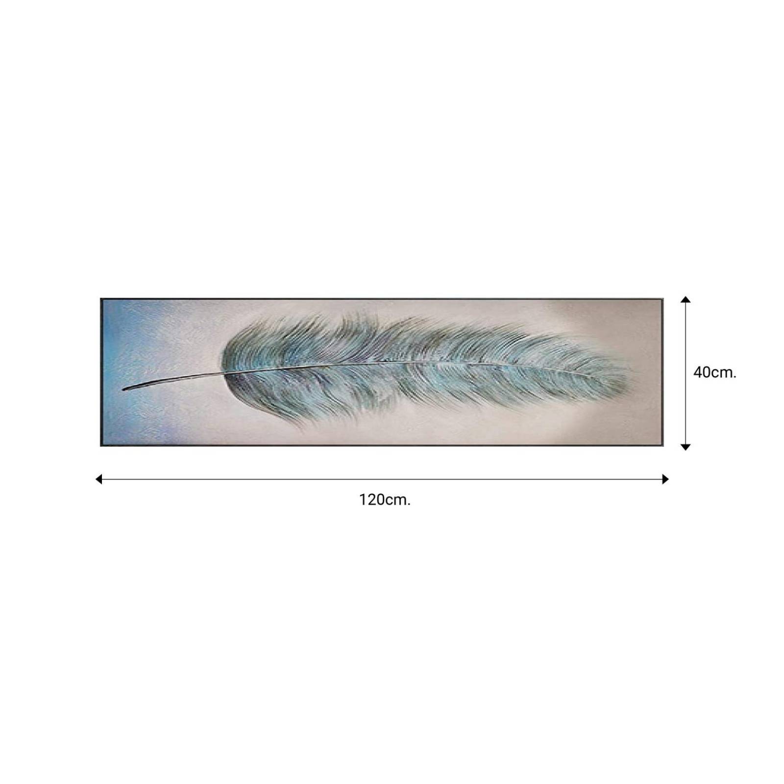 Cuadros Canvas Con Marco Sobre Lienzo Minimalista Abstracto 120x40Cm Pluma Grande