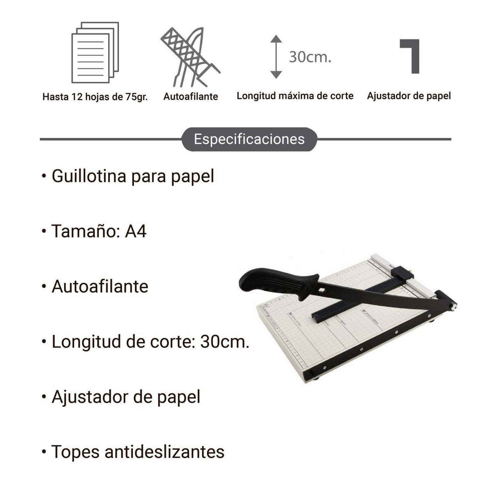 Guillotina Carta A4 Cizalla Cortadora Papel Autoafilable 