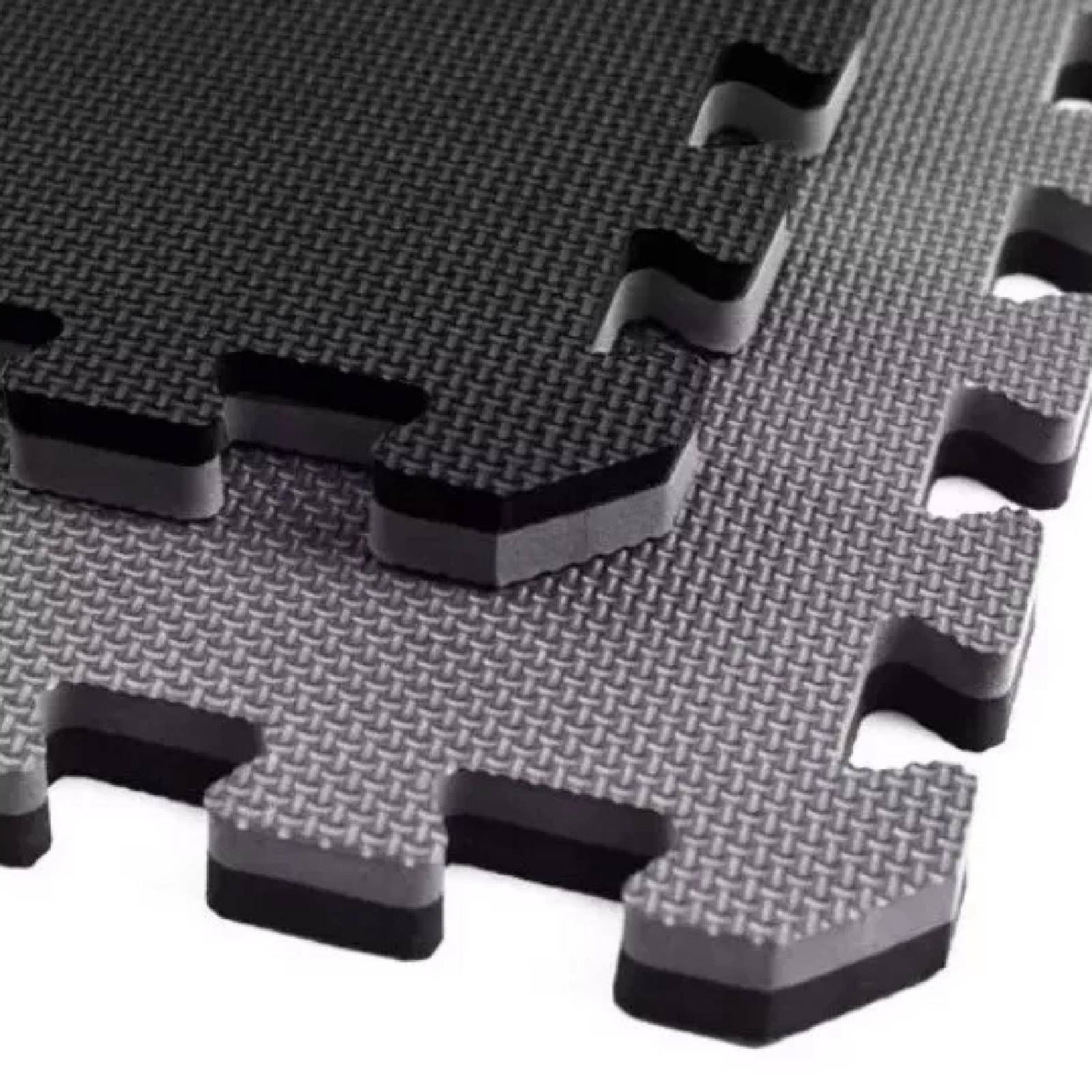 Piso Para Gimnasio Tapete Gym 100x100 X 2 Cm Ejercicio Fitness Negro - Gris Mediano