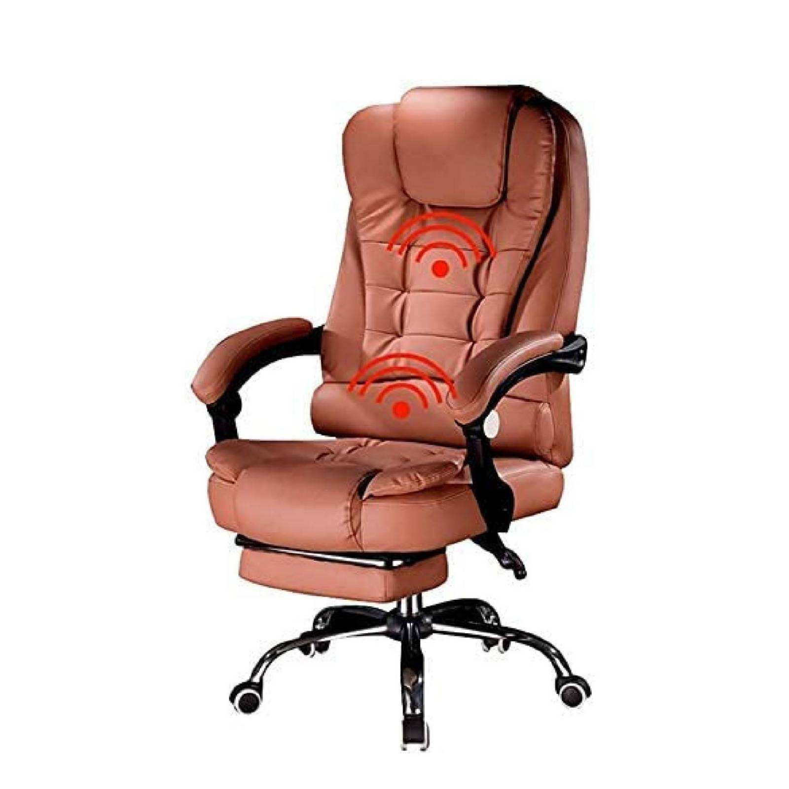 Silla Ejecutiva Sillón Oficina 2 Puntos Masajes Y Reposapies Marrón