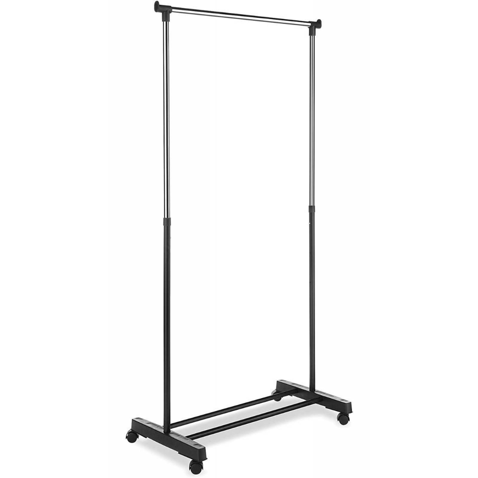 Perchero Rack De Ropa Adjustable En Altura Con Ruedas 